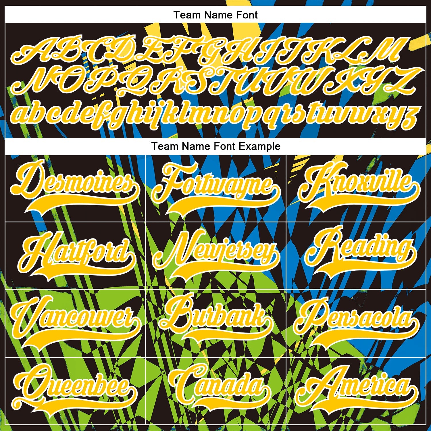 Custom Black Yellow Blue-Green 3D Pattern Abstract Hockey Lace Neck Jersey view 4