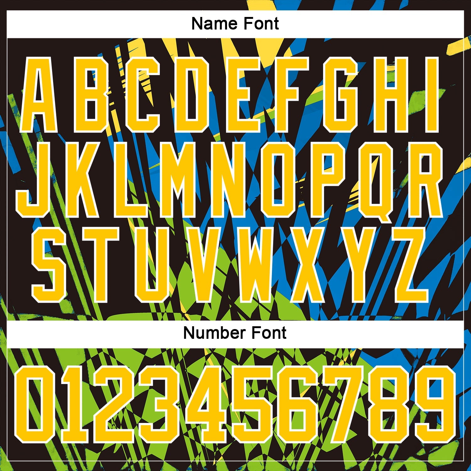 Custom Black Yellow Blue-Green 3D Pattern Abstract Hockey Lace Neck Jersey view 5