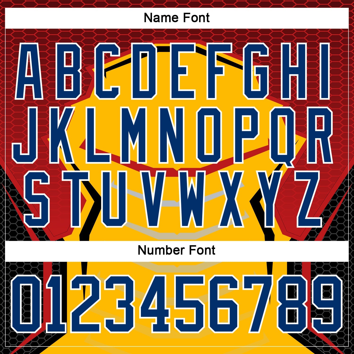 Custom Gold US Navy Blue Red-White 3D Pattern Cyber Mecha E-sport Hockey Jersey view 5
