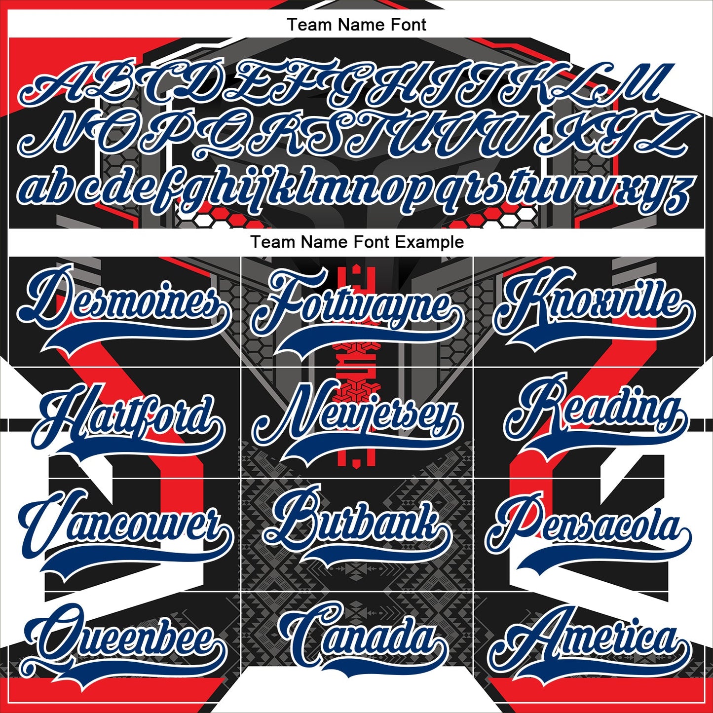 Custom Black US Navy Blue Red-White 3D Pattern Cyber Mecha E-sport Hockey Jersey view 4