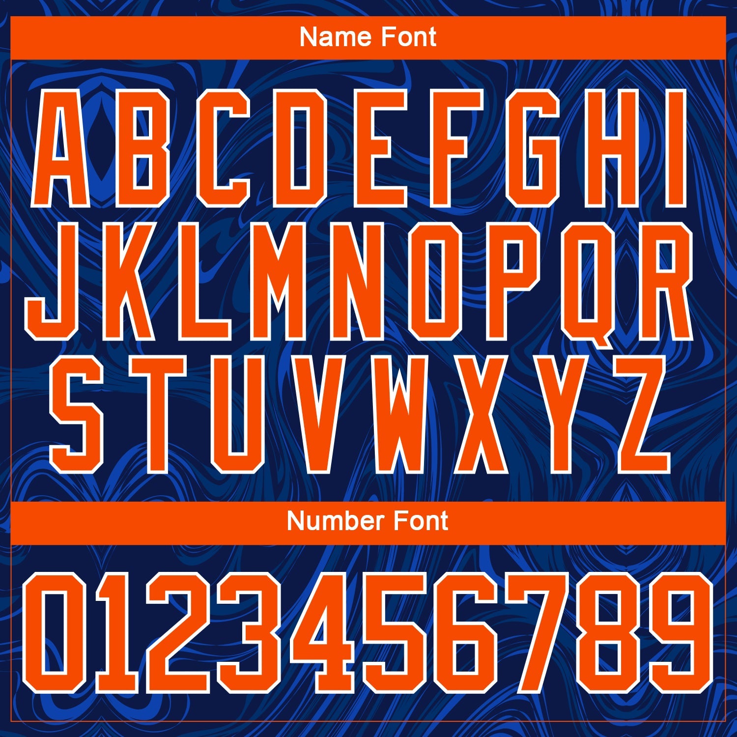 Custom Navy Orange-White 3D Splash Art Hockey Lace Neck Jersey view 7
