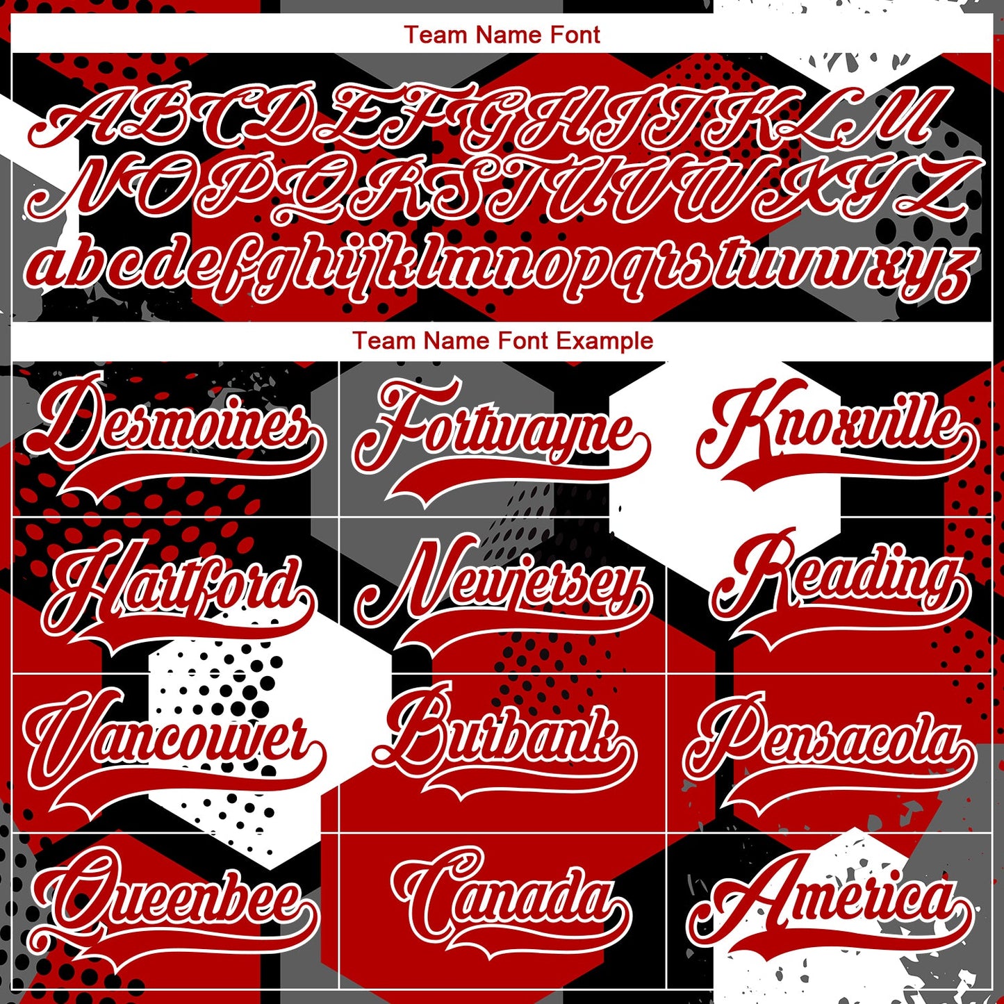 Custom Red Black-White 3D Pattern Geometric Shape Hockey Lace Neck Jersey view 6