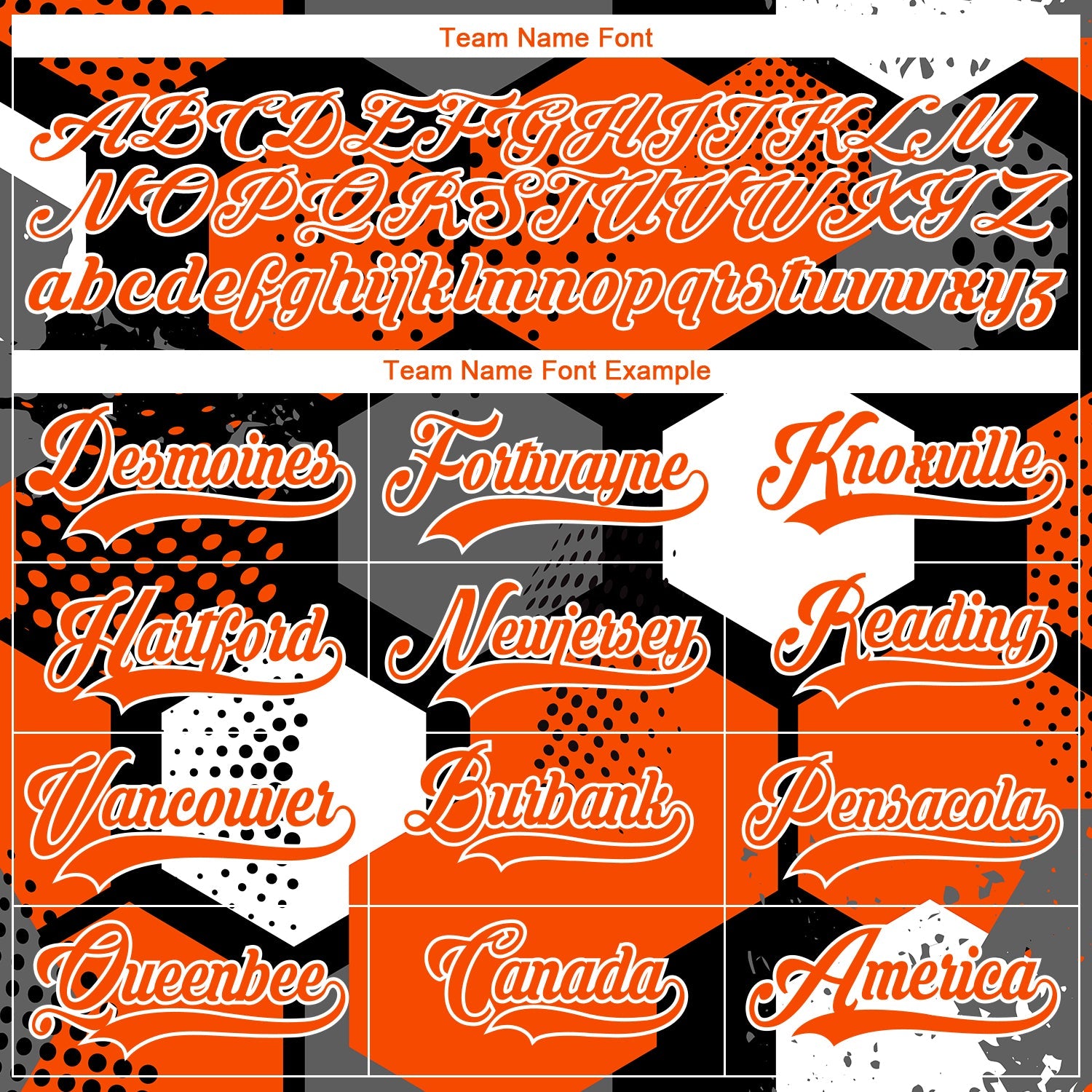 Custom Orange Black-White 3D Pattern Geometric Shape Hockey Lace Neck Jersey view 6