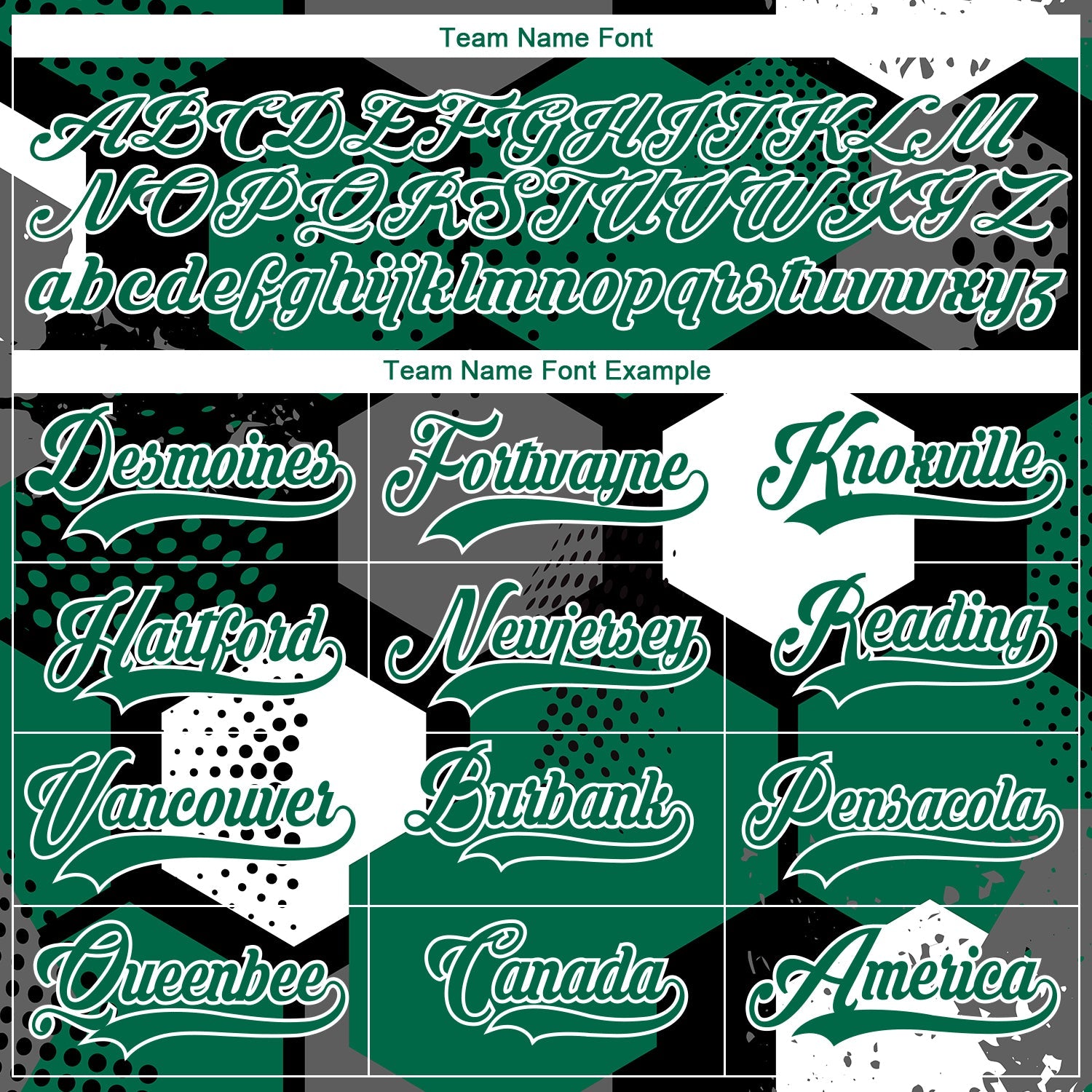 Custom Kelly Green Black-White 3D Pattern Geometric Shape Hockey Lace Neck Jersey view 6