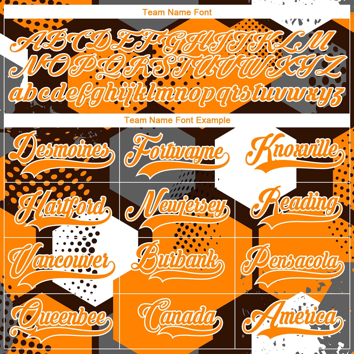 Custom Bay Orange Brown-White 3D Pattern Geometric Shape Hockey Lace Neck Jersey view 6