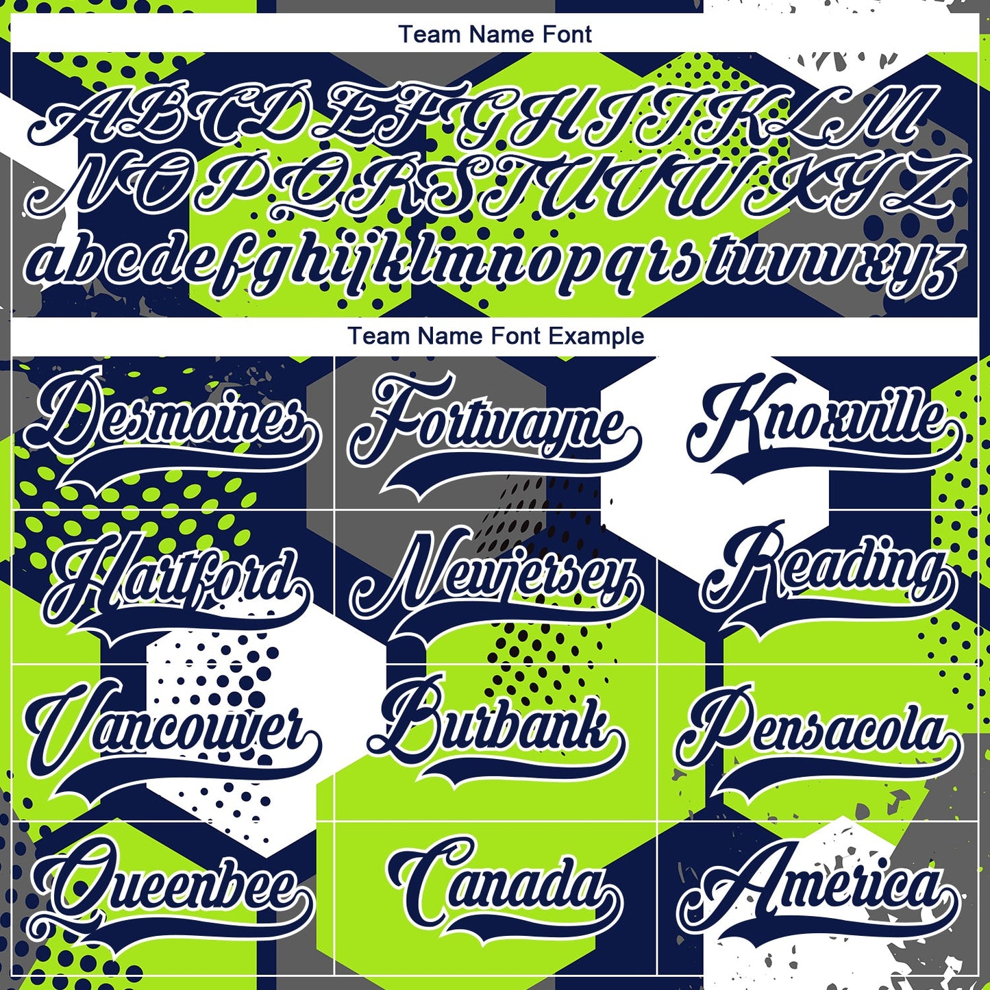 Custom Neon Green Navy-White 3D Pattern Geometric Shape Hockey Lace Neck Jersey view 6