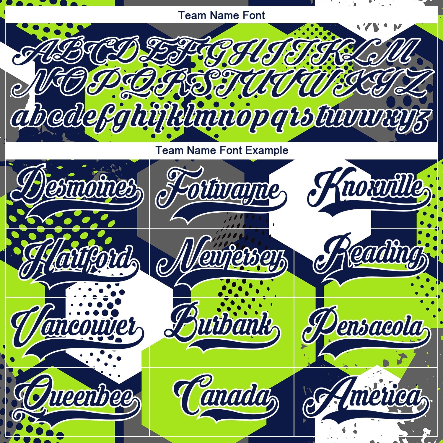 Custom Neon Green Navy-White 3D Pattern Geometric Shape Hockey Lace Neck Jersey view 6