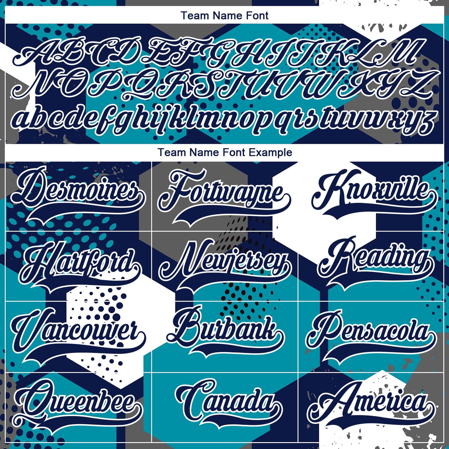 Custom Teal Navy-White 3D Pattern Geometric Shape Hockey Lace Neck Jersey view 6