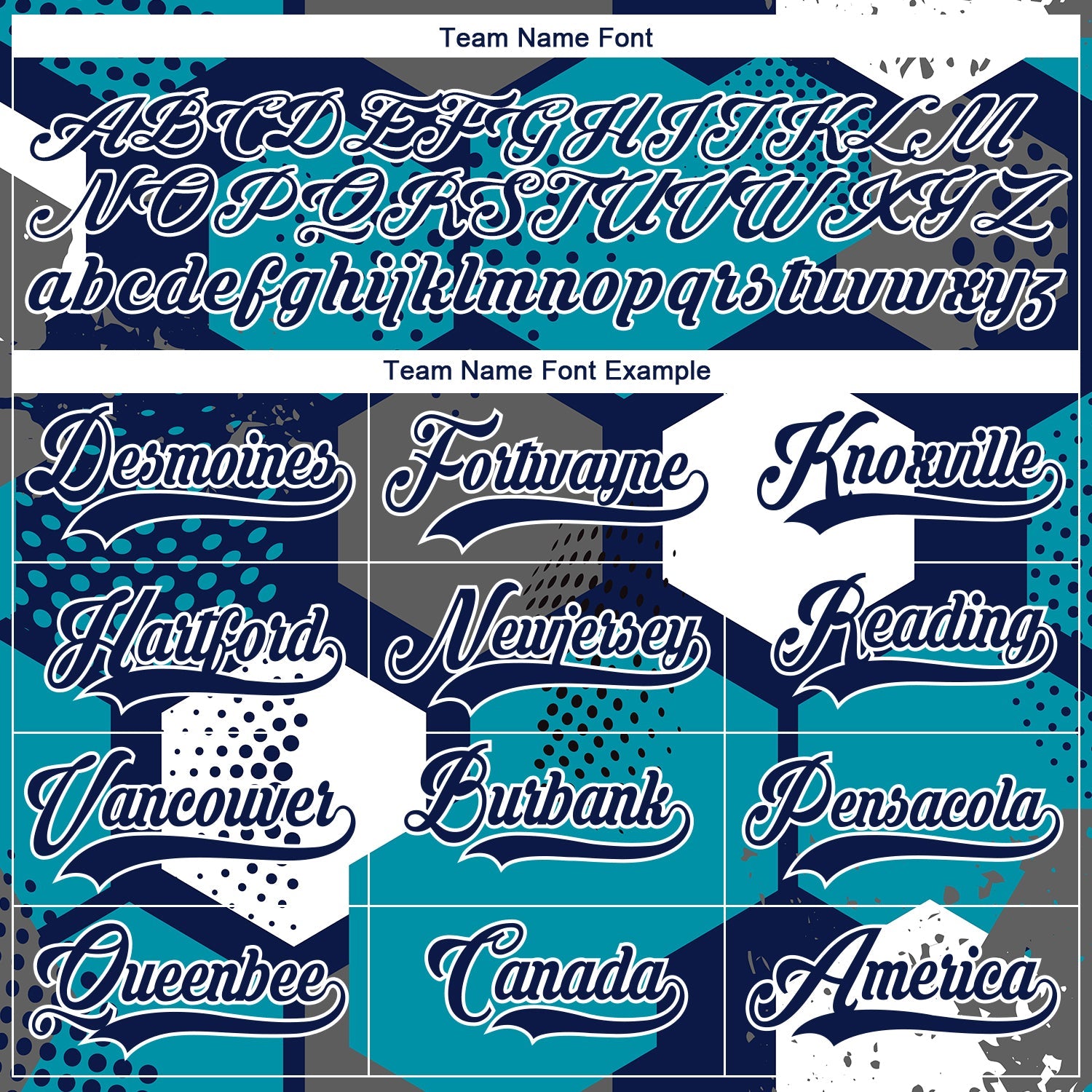 Custom Teal Navy-White 3D Pattern Geometric Shape Hockey Lace Neck Jersey view 6