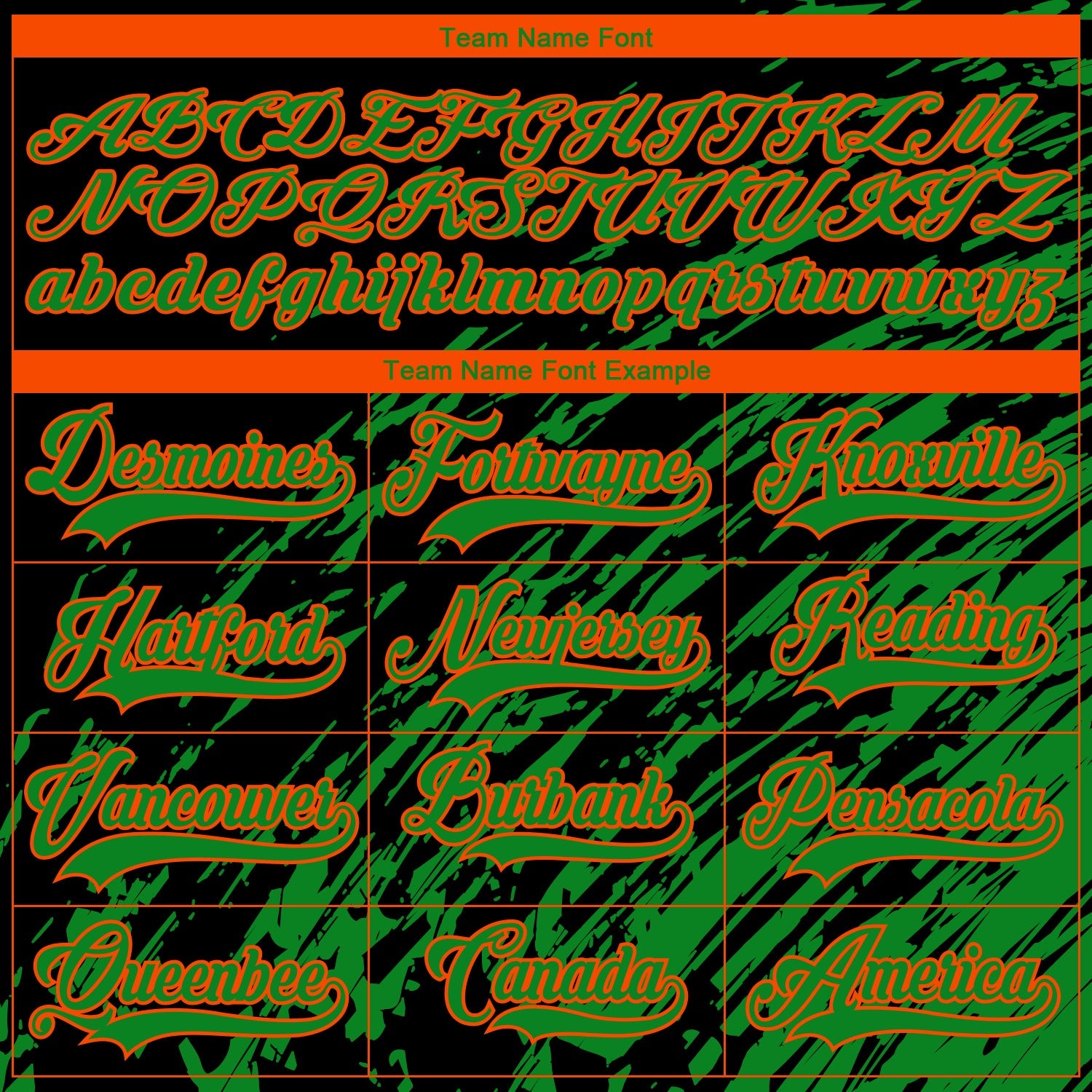 Custom Black Grass Green Orange-White 3D Splash Art Hockey Lace Neck Jersey view 6
