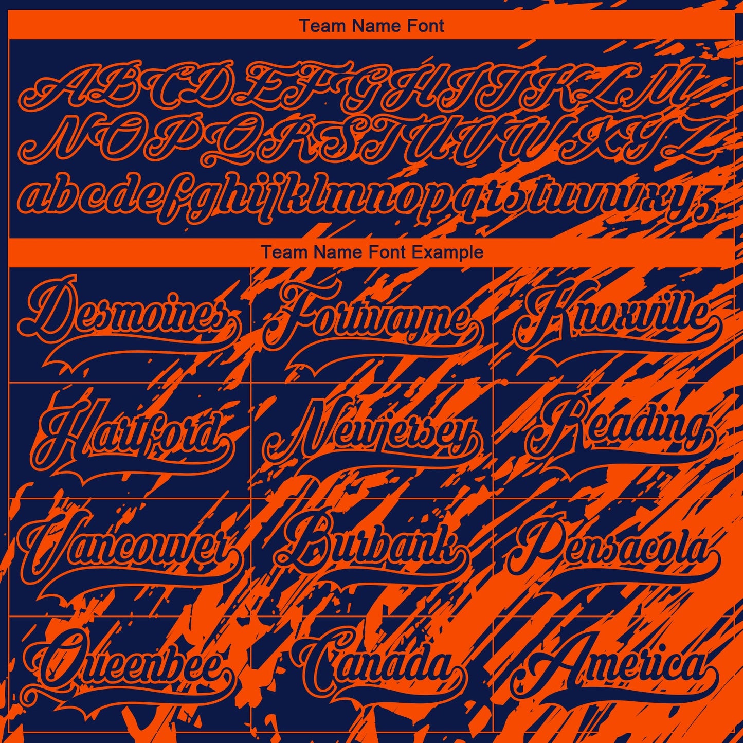 Custom Navy Orange-White 3D Splash Art Hockey Lace Neck Jersey view 6