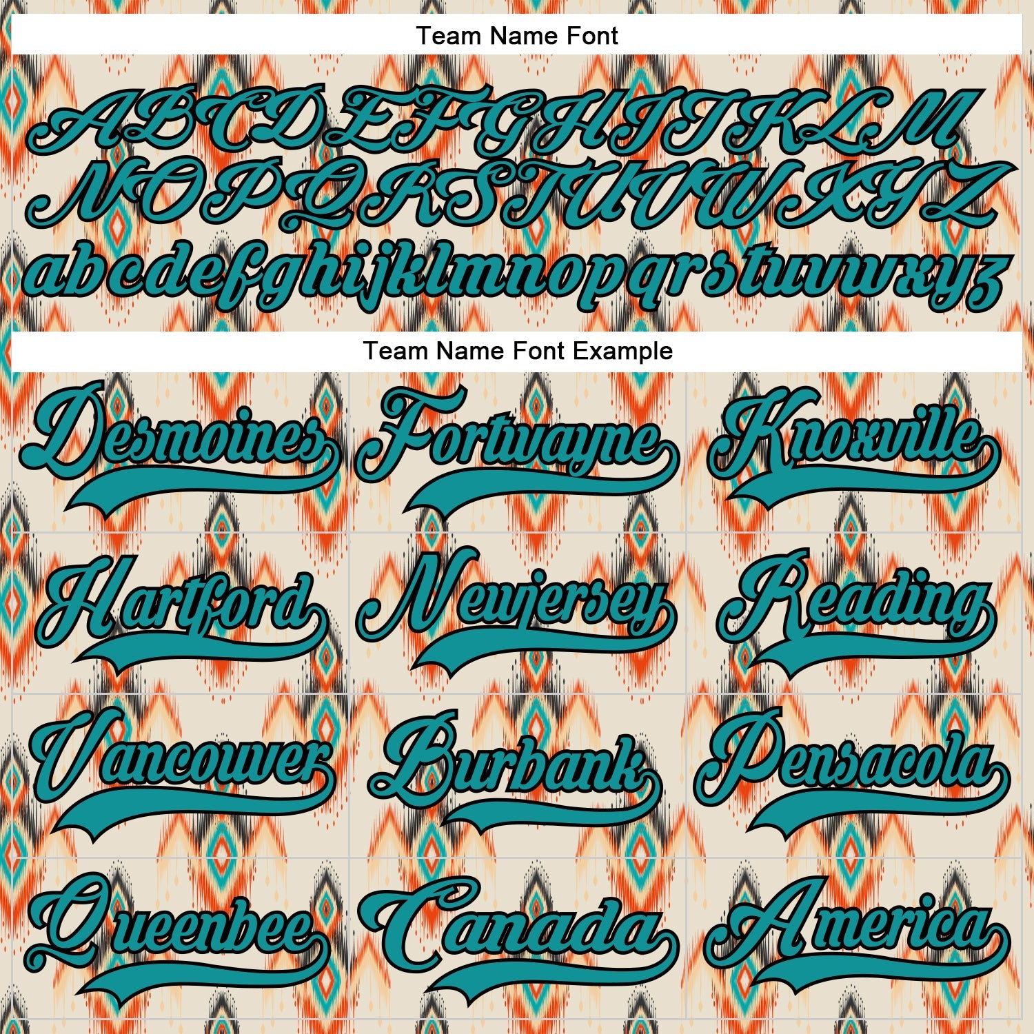 Custom Cream Teal Orange-Black 3D Pattern Native Americans Tribal Indigenous People Hockey Lace Neck Jersey view 6