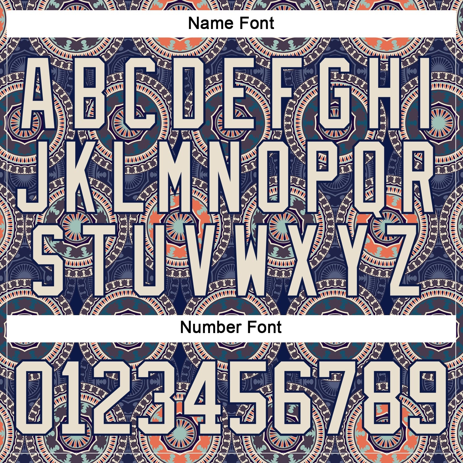 Custom Navy Cream-Orange 3D Pattern Native Americans Tribal Indigenous People Hockey Lace Neck Jersey view 7