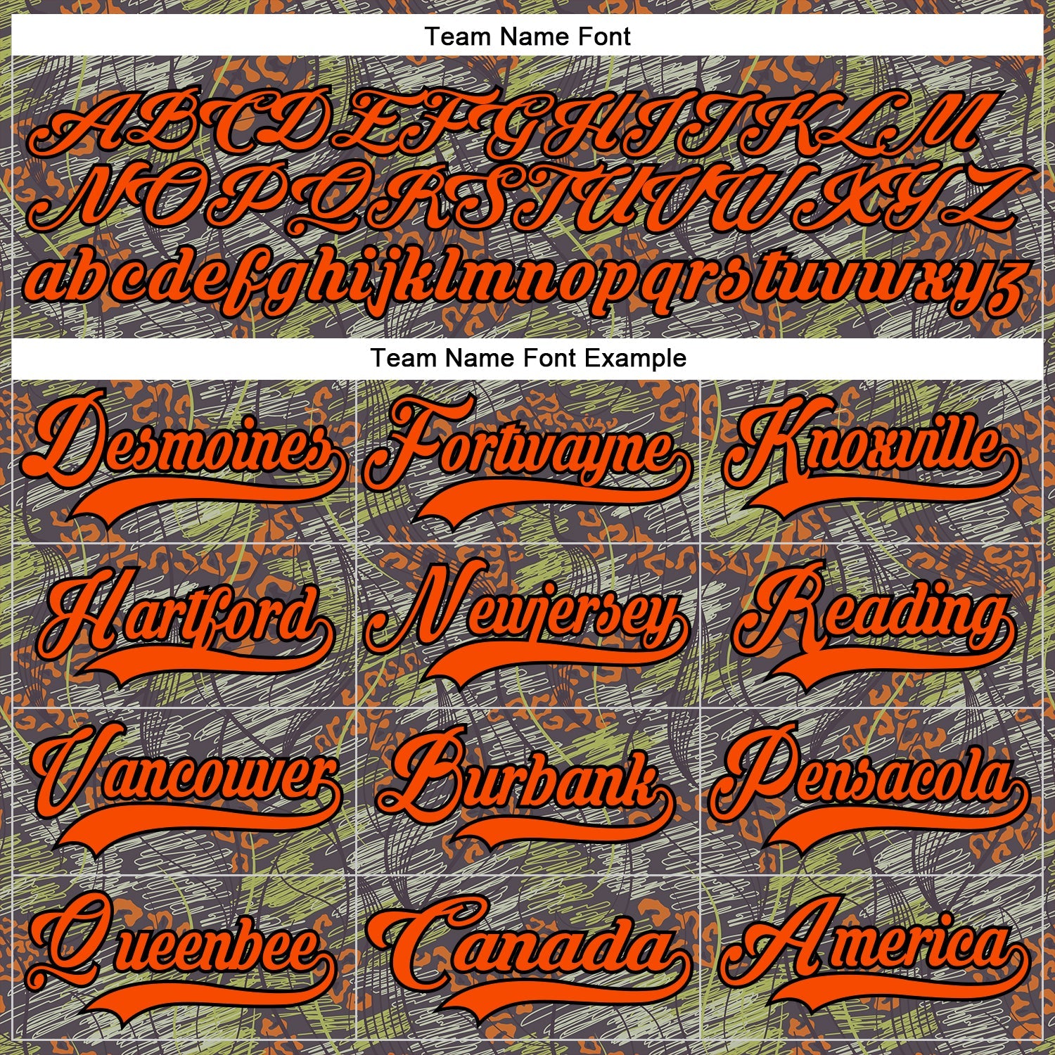 Custom Camo Orange-Black 3D Camouflage Grunge Leopard Hockey Lace Neck Jersey view 6