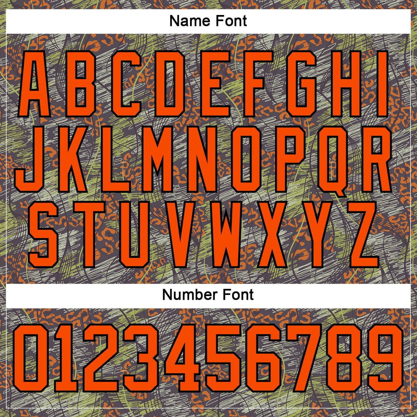 Custom Camo Orange-Black 3D Camouflage Grunge Leopard Hockey Lace Neck Jersey view 7