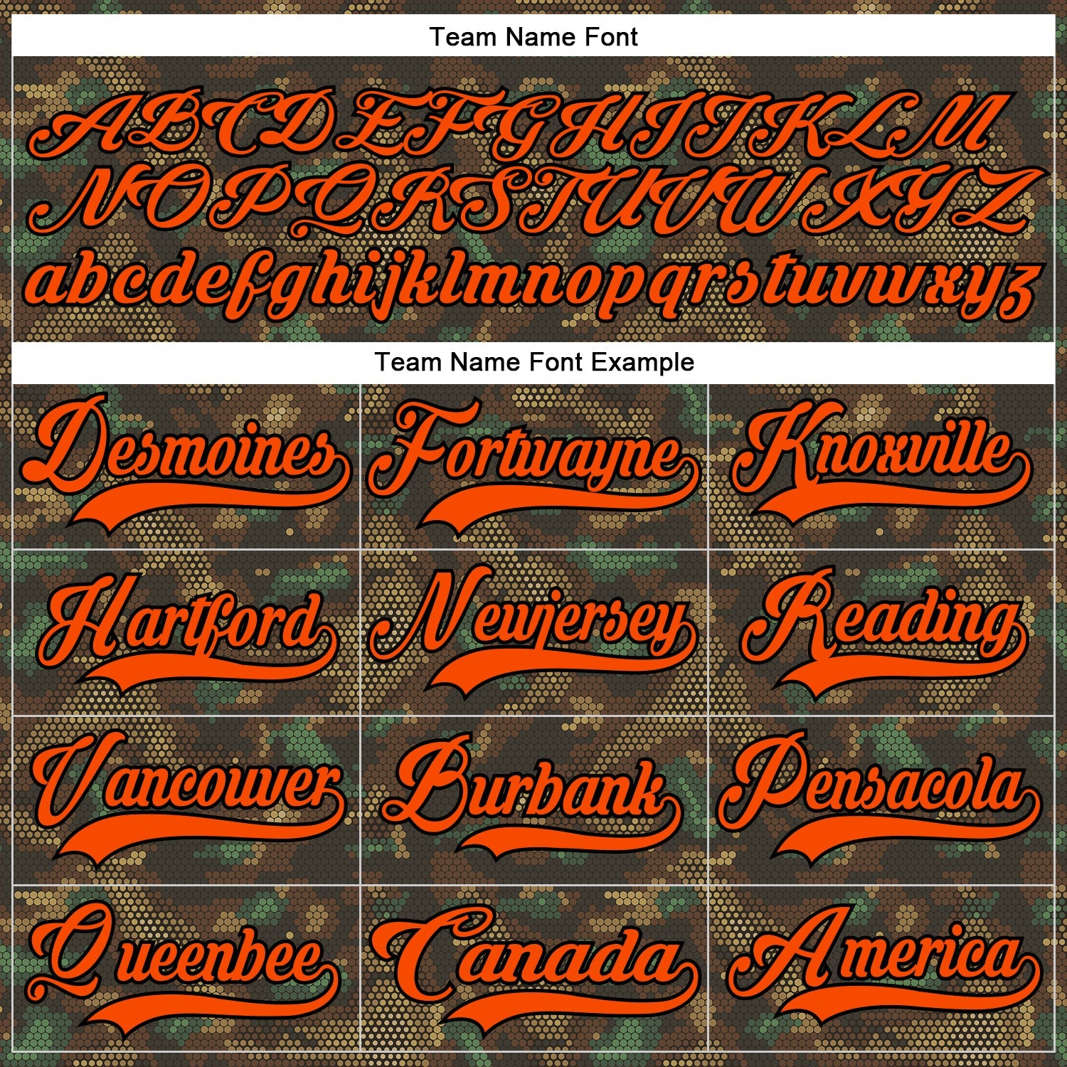Custom Camo Orange-Black 3D Camouflage Grunge Digital Hockey Lace Neck Jersey view 6