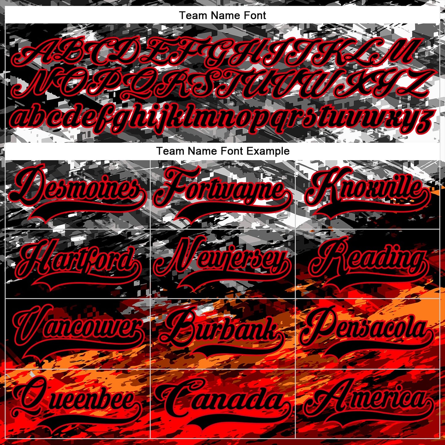 Custom Camo Black-Fire Red 3D Camouflage Hockey Lace Neck Jersey view 6