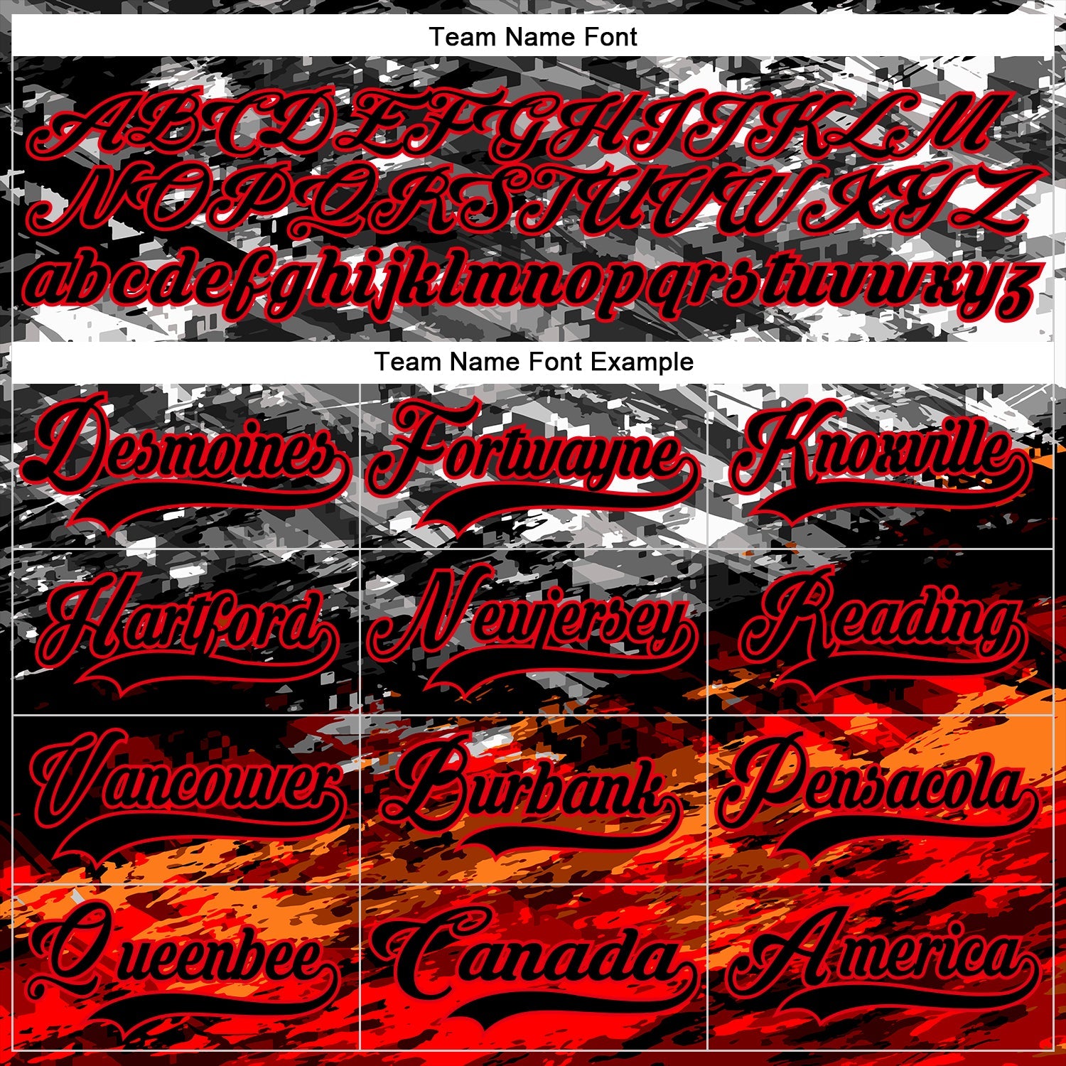 Custom Camo Black-Fire Red 3D Camouflage Hockey Lace Neck Jersey view 6