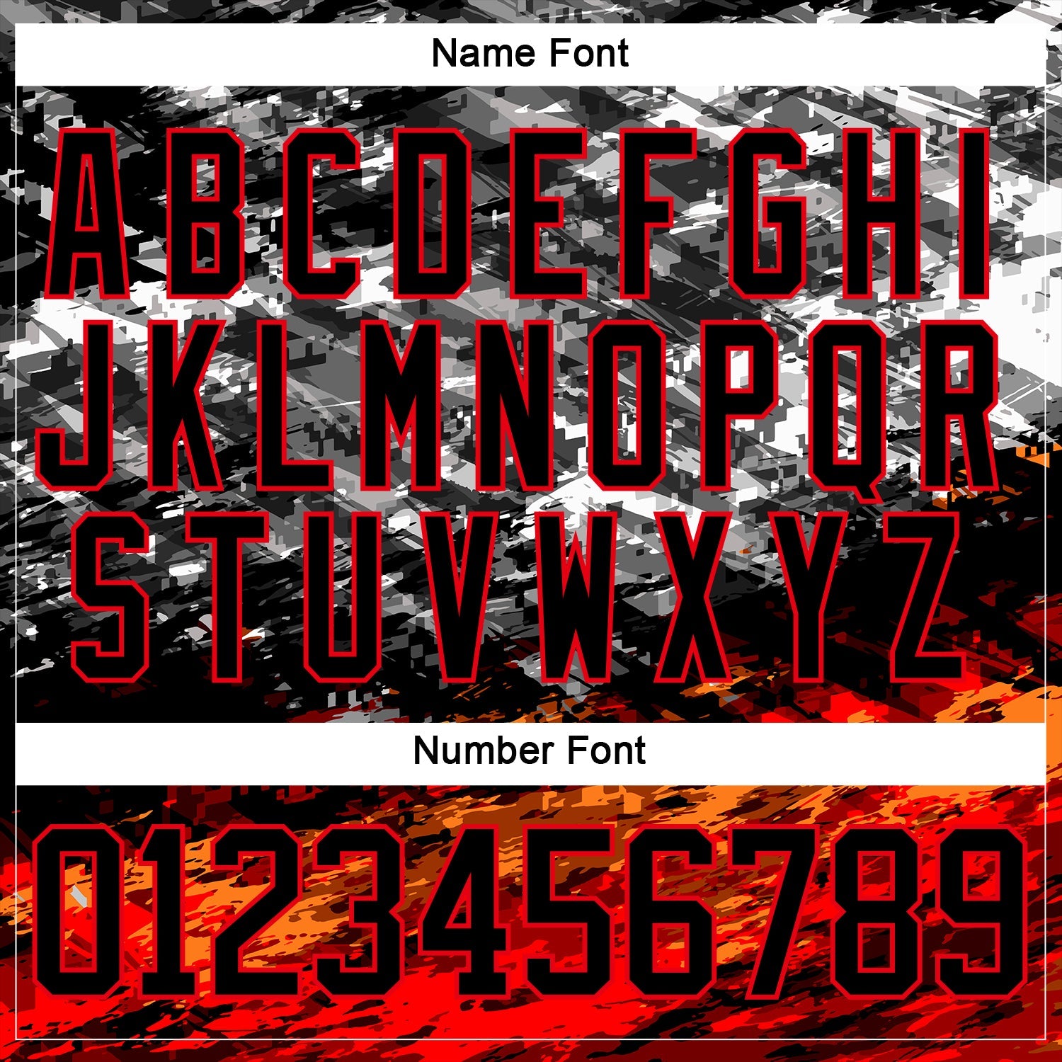 Custom Camo Black-Fire Red 3D Camouflage Hockey Lace Neck Jersey view 7