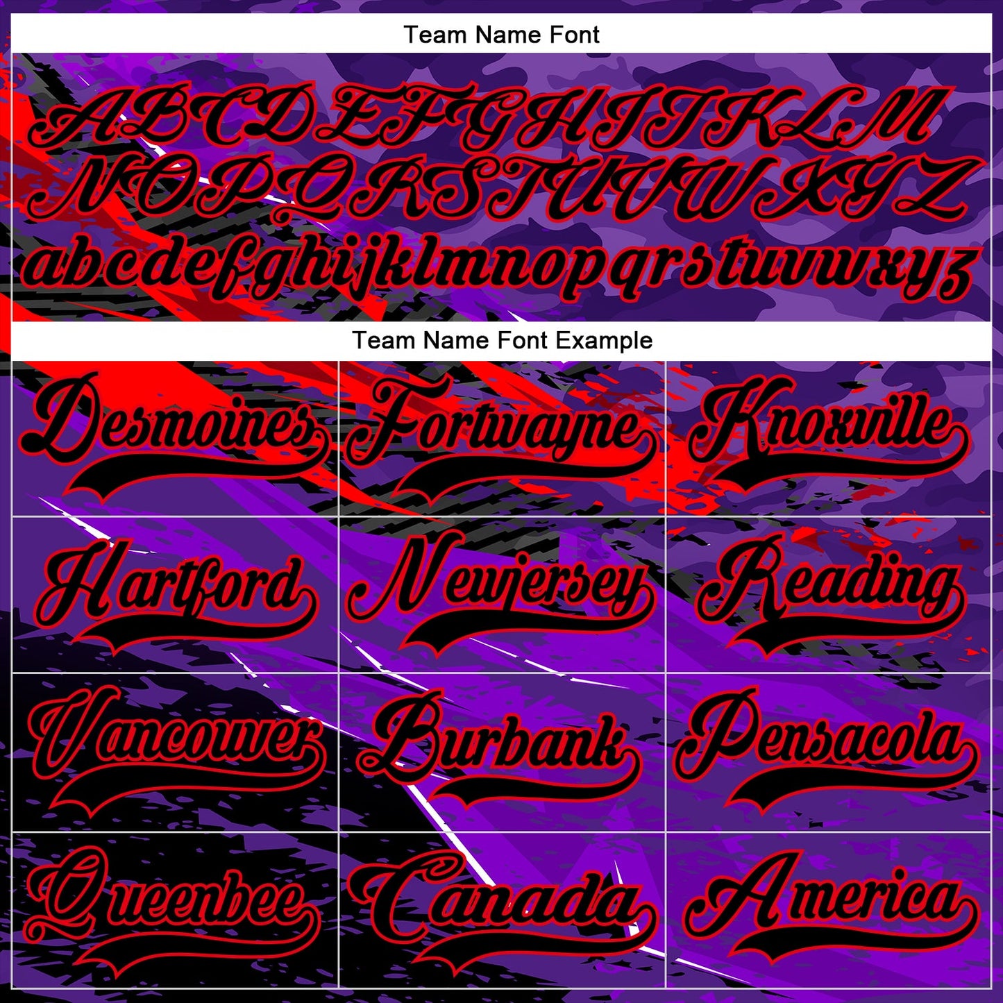 Custom Camo Black Purple-Fire Red 3D Camouflage Grunge Hockey Lace Neck Jersey view 6