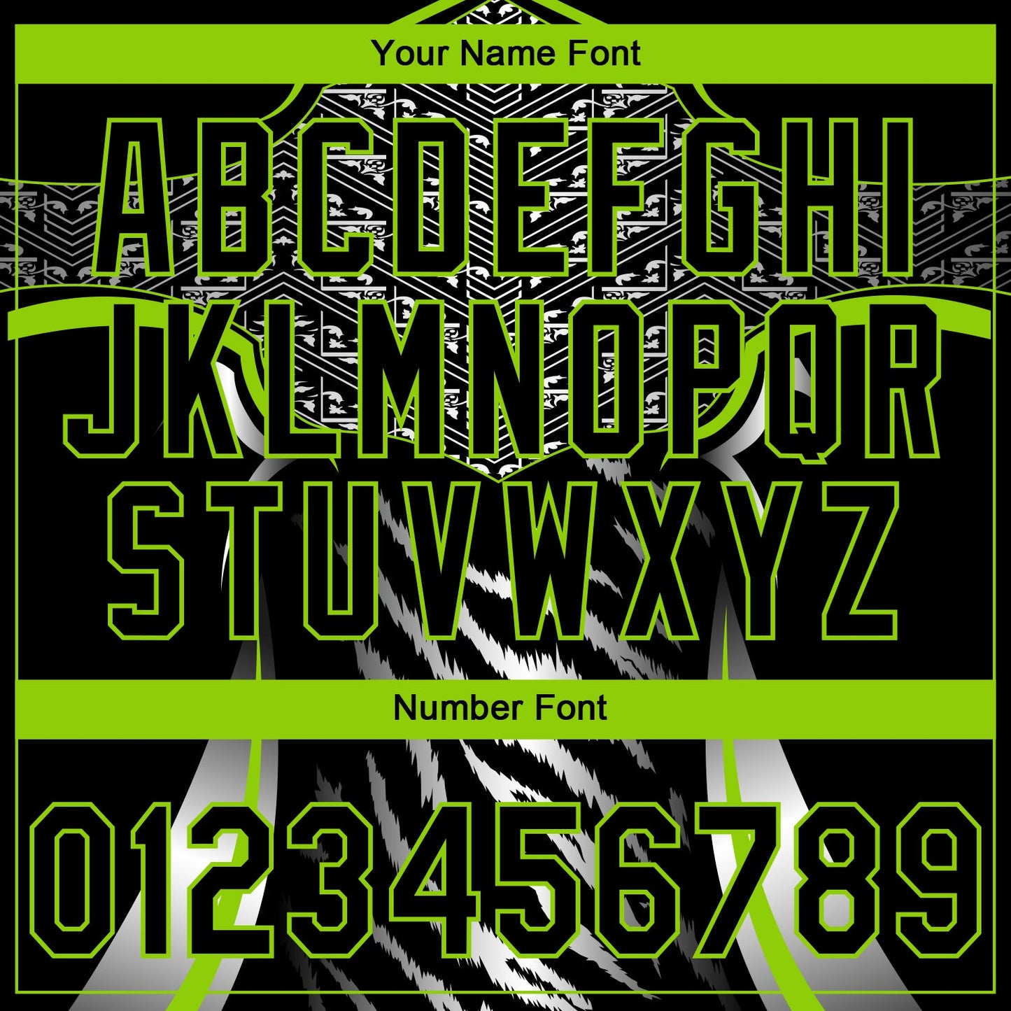 Custom Stitched Black Neon Green-White E-sports Pattern Pullover Sweatshirt Hoodie view 6