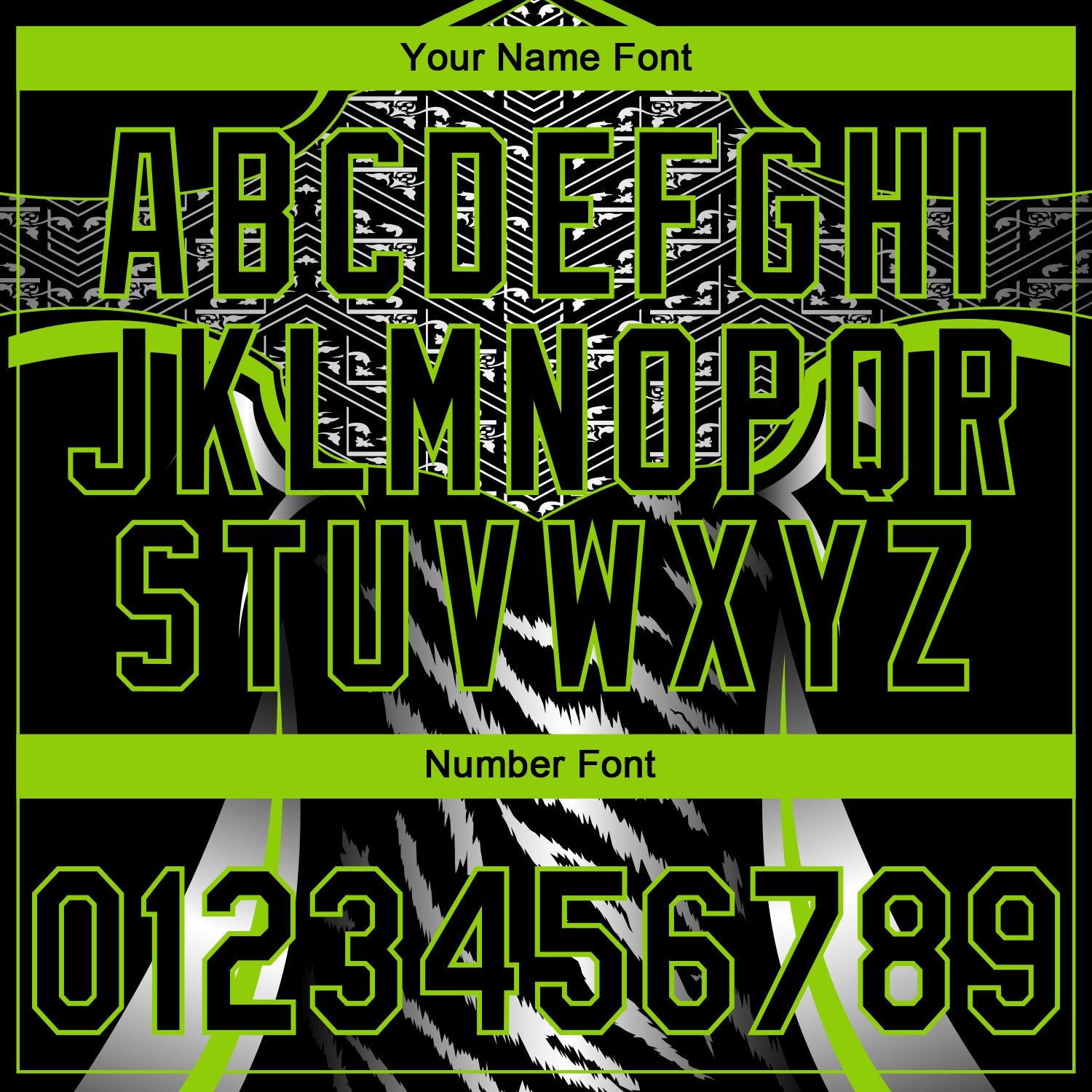 Custom Stitched Black Neon Green-White E-sports Pattern Pullover Sweatshirt Hoodie view 6