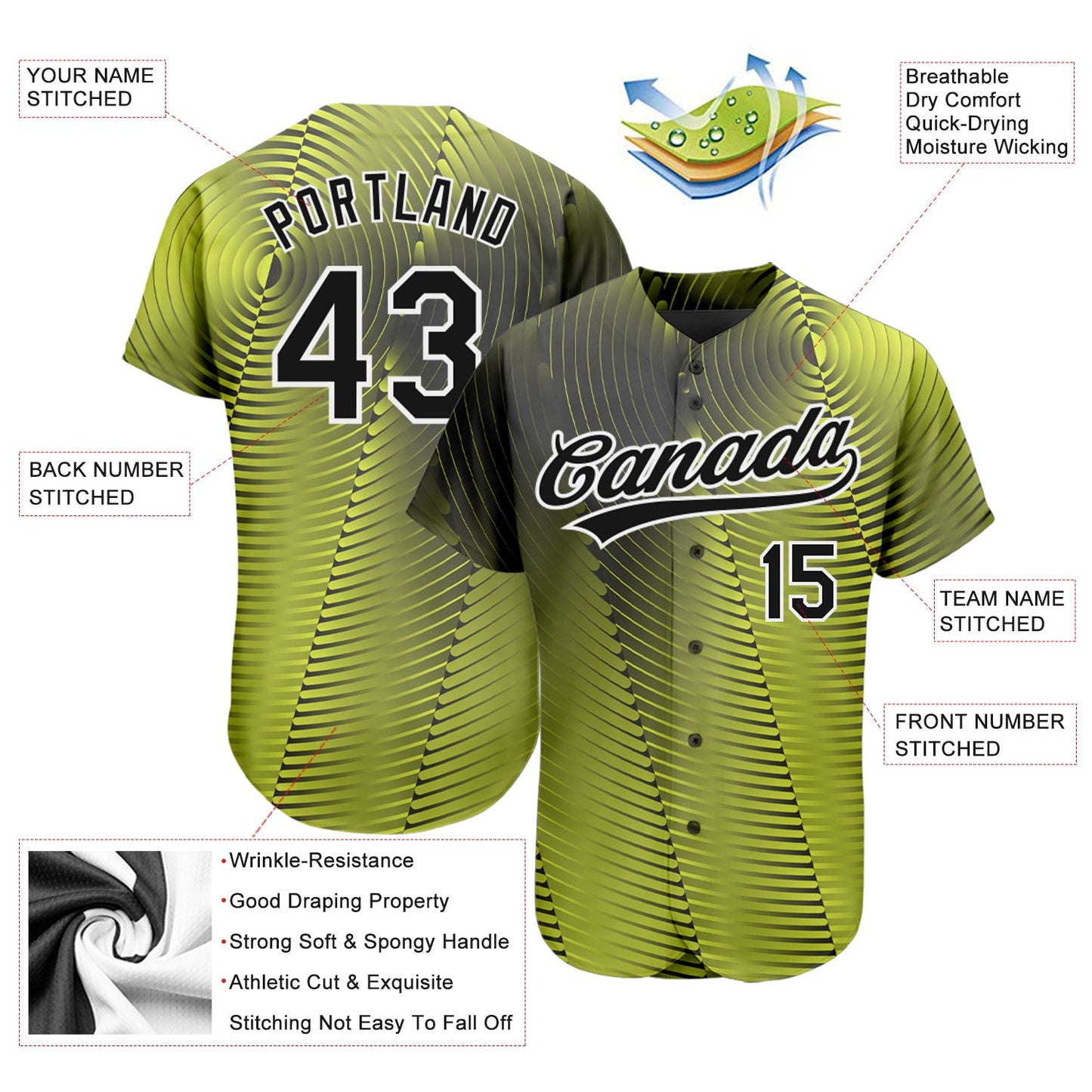 Custom Gold Black-White 3D Pattern Design Authentic Baseball Jersey view 3