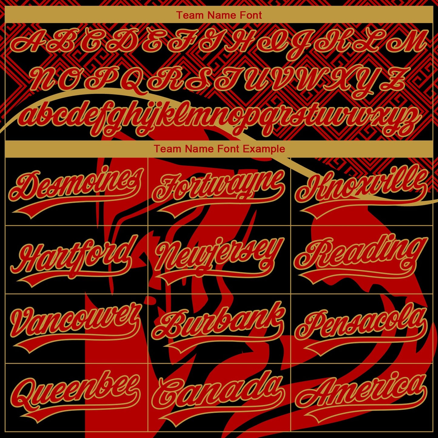 Custom Stitched Red Black-Old Gold Knight Pattern Pullover Sweatshirt Hoodie view 5