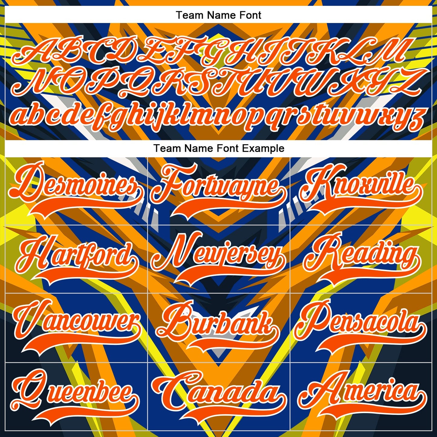 Custom Royal Orange Yellow Black-White Cyber Mecha E-sport Hockey Jersey view 6