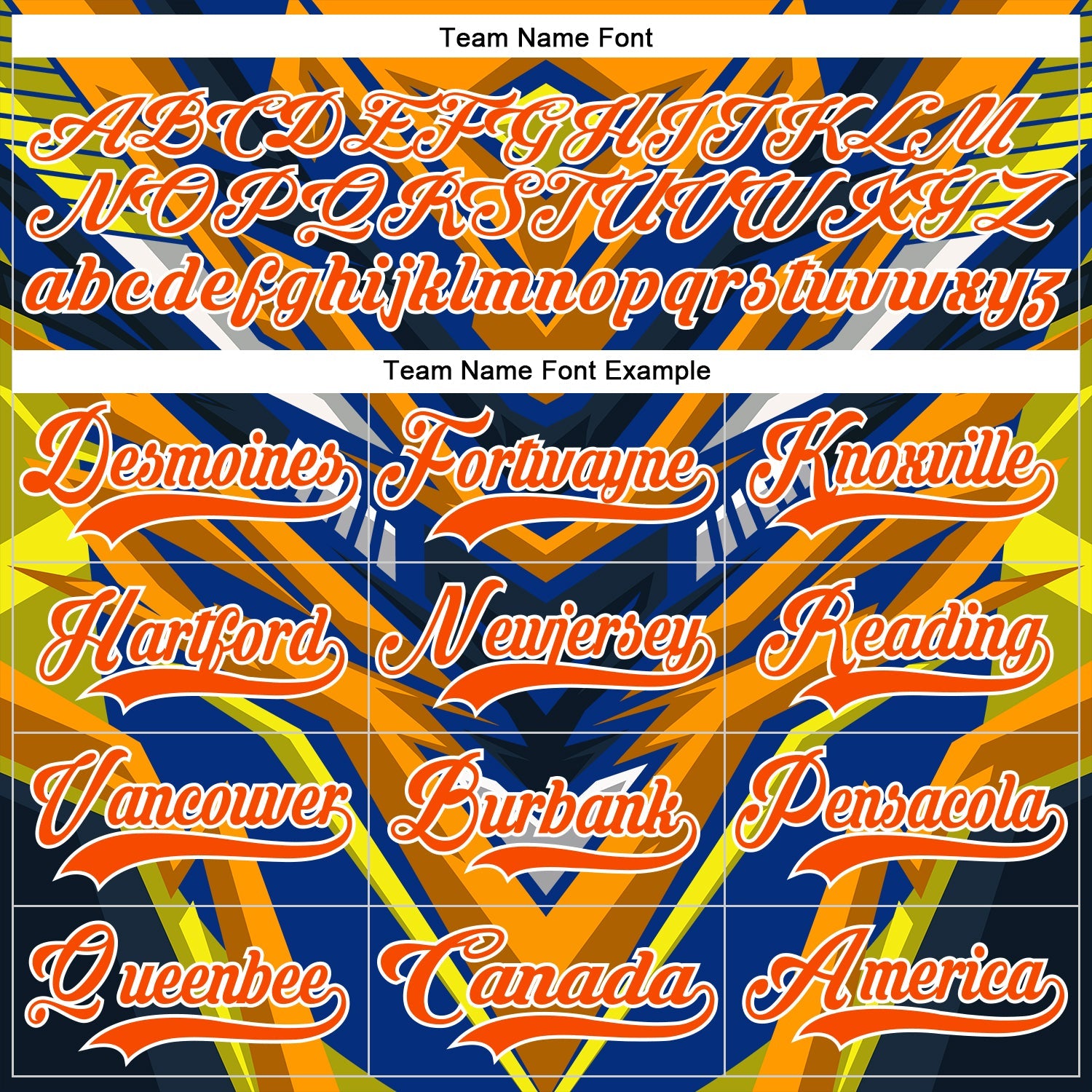 Custom Royal Orange Yellow Black-White Cyber Mecha E-sport Hockey Jersey view 6