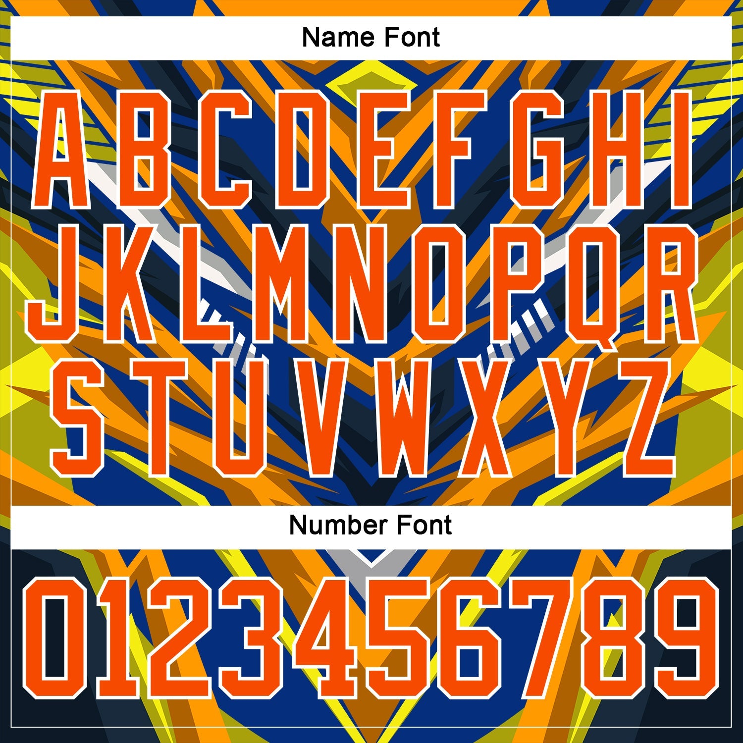 Custom Royal Orange Yellow Black-White Cyber Mecha E-sport Hockey Jersey view 7
