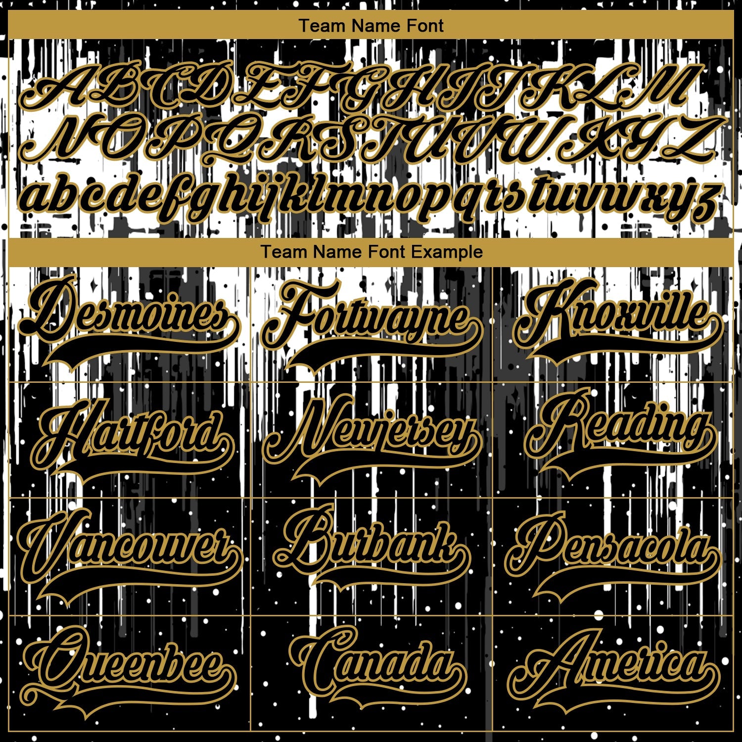 Custom Black Old Gold Steel Gray-White Dripping Splatter Pattern Hockey Lace Neck Jersey view 6