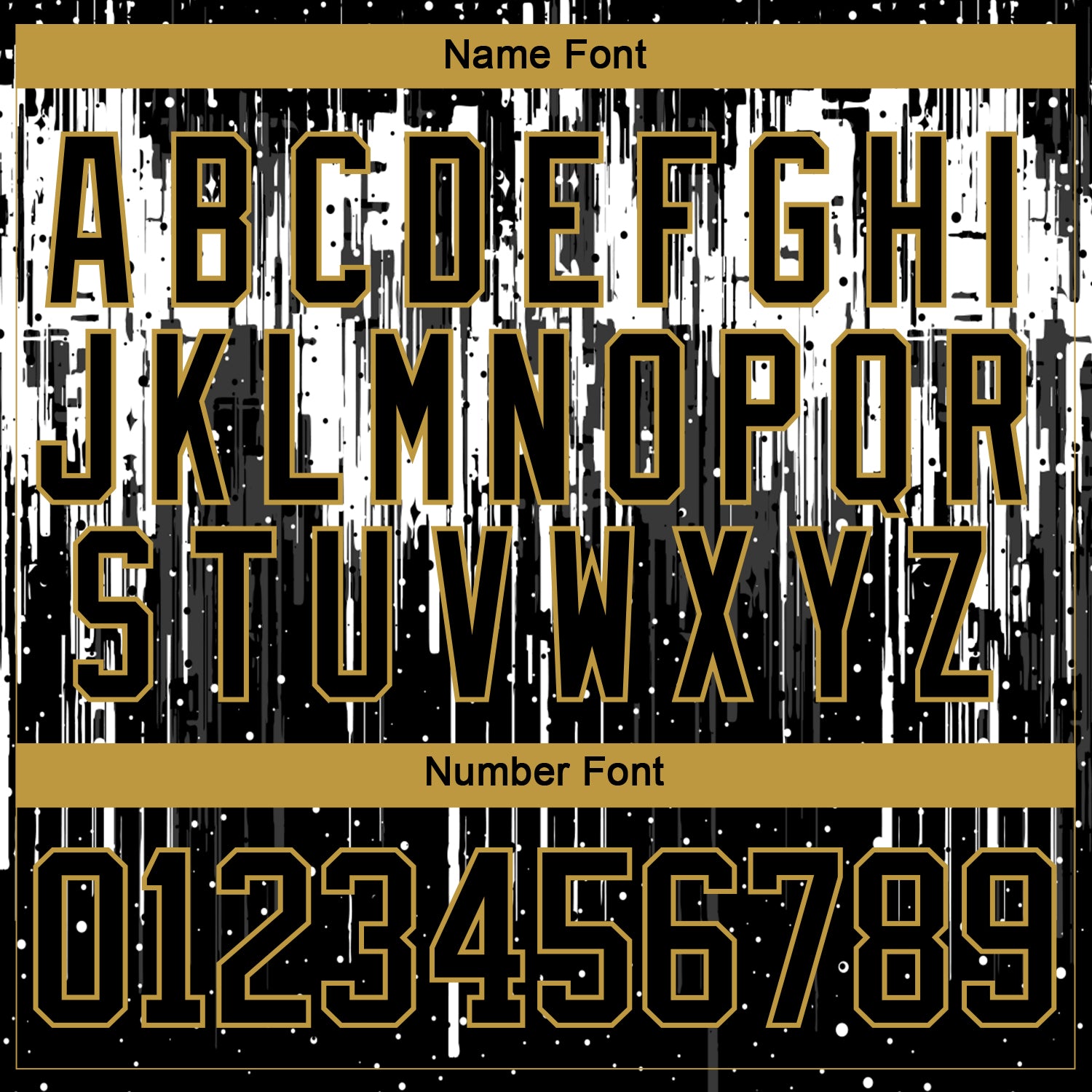 Custom Black Old Gold Steel Gray-White Dripping Splatter Pattern Hockey Lace Neck Jersey view 7