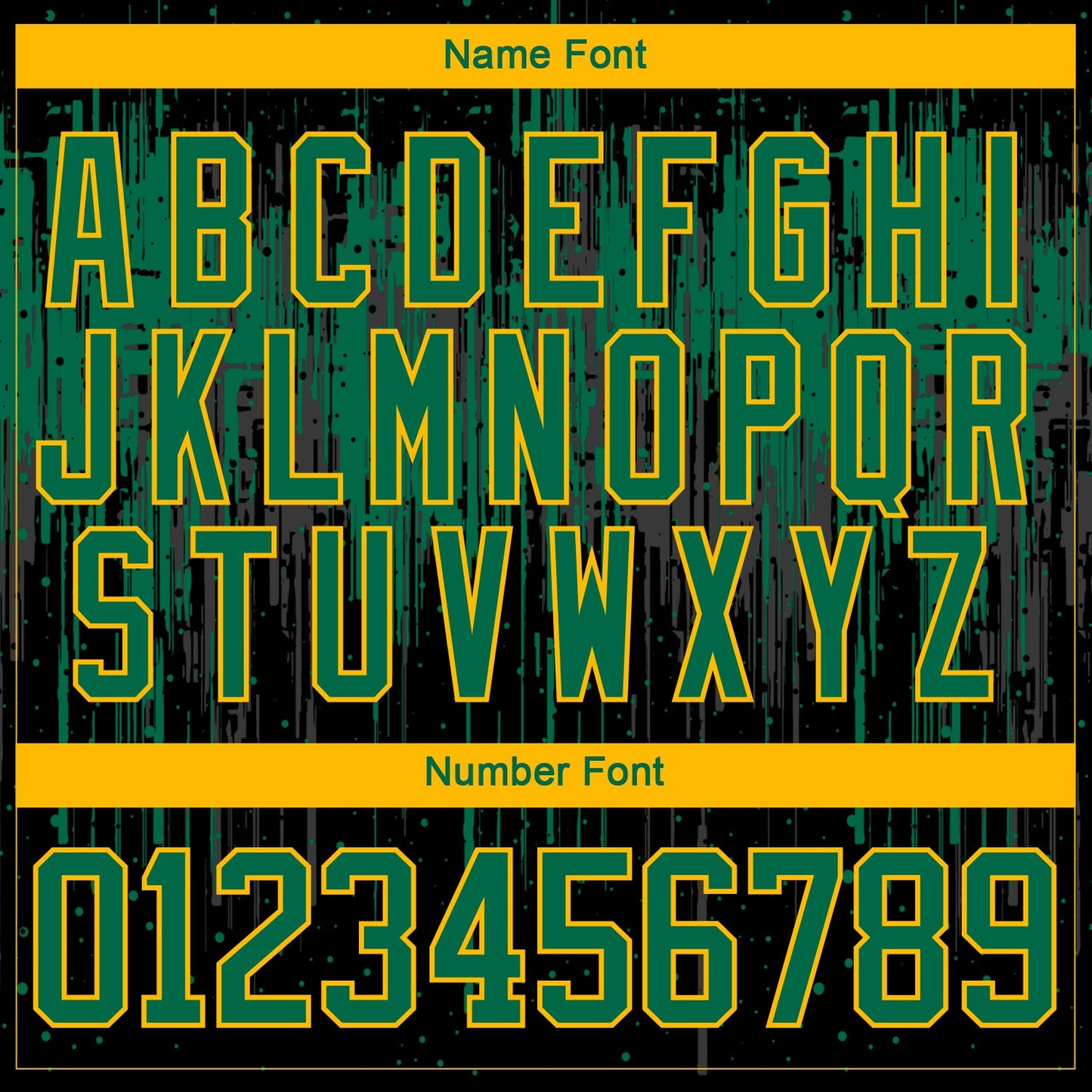 Custom Black Kelly Green Gold Steel Gray-White Dripping Splatter Pattern Hockey Lace Neck Jersey view 7