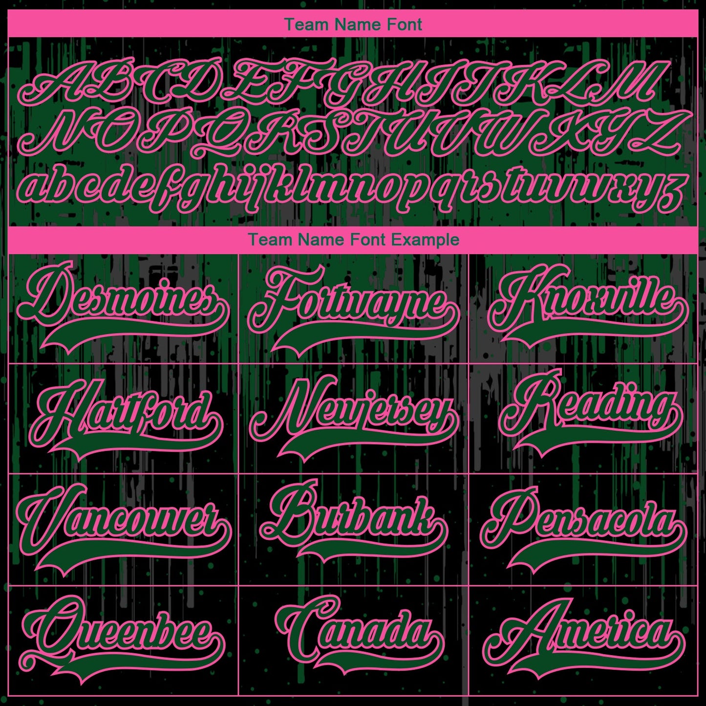 Custom Black Green Pink Steel Gray-White Dripping Splatter Pattern Hockey Lace Neck Jersey view 6