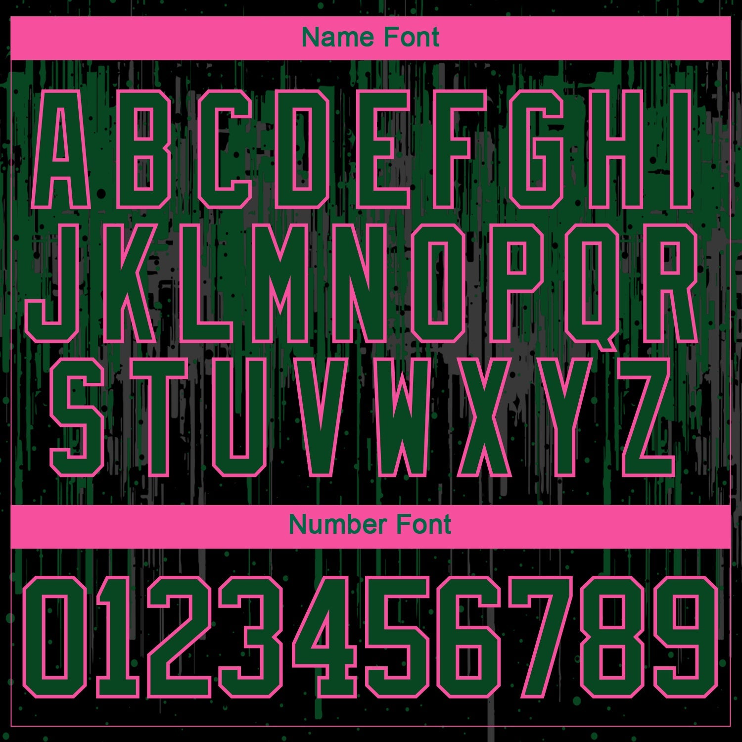 Custom Black Green Pink Steel Gray-White Dripping Splatter Pattern Hockey Lace Neck Jersey view 7