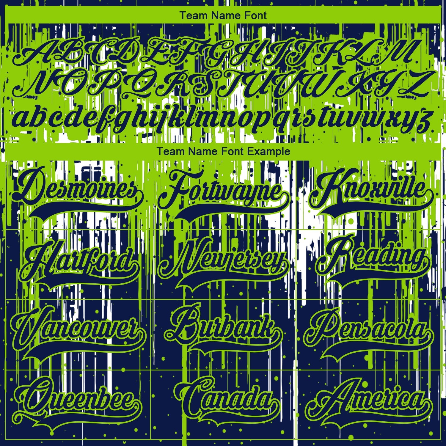 Custom Navy Neon Green-White Dripping Splatter Pattern Hockey Lace Neck Jersey view 6
