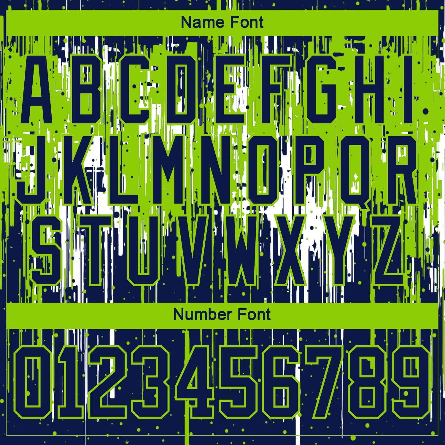 Custom Navy Neon Green-White Dripping Splatter Pattern Hockey Lace Neck Jersey view 7