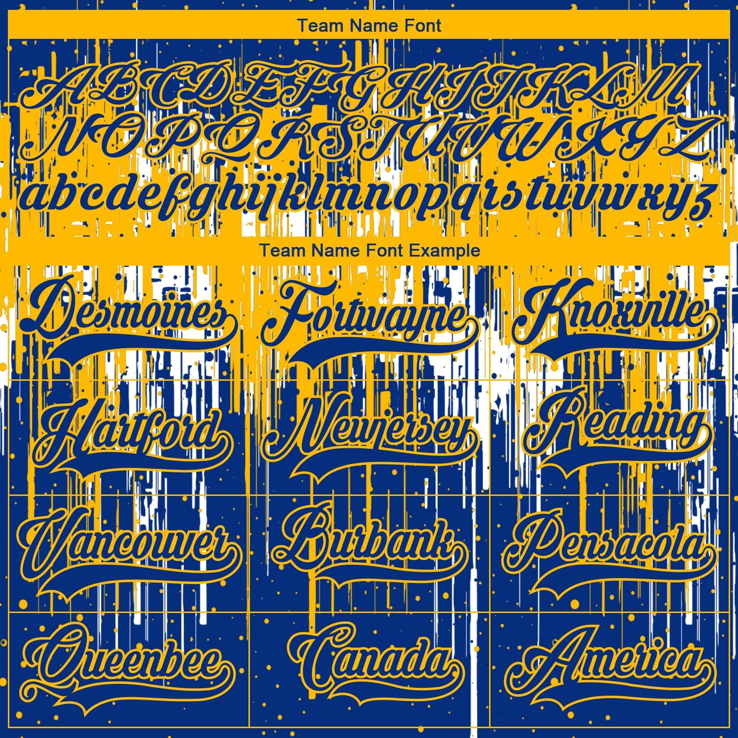 Custom Royal Gold-White Dripping Splatter Pattern Hockey Lace Neck Jersey view 6