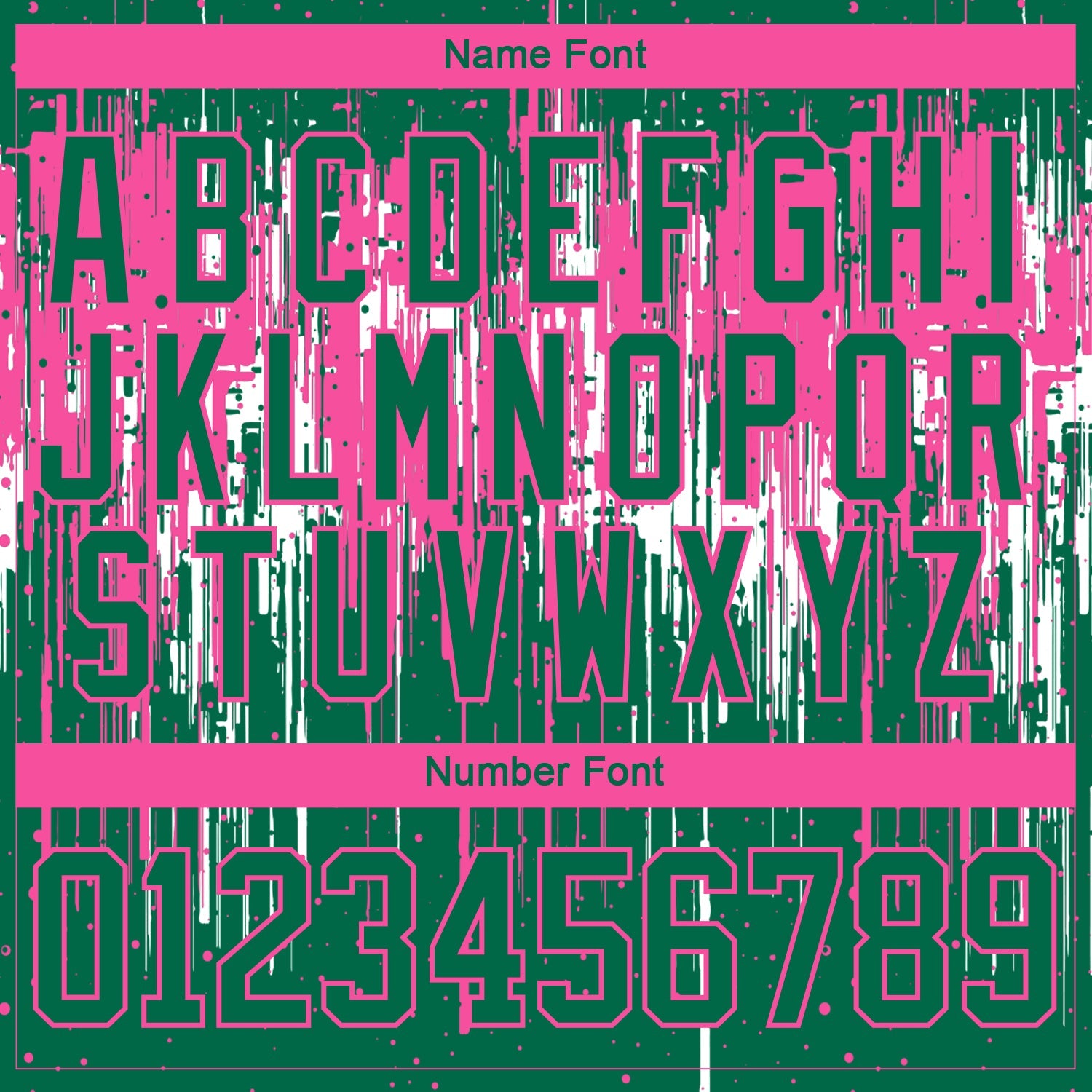 Custom Kelly Green Pink-White Dripping Splatter Pattern Hockey Lace Neck Jersey view 7