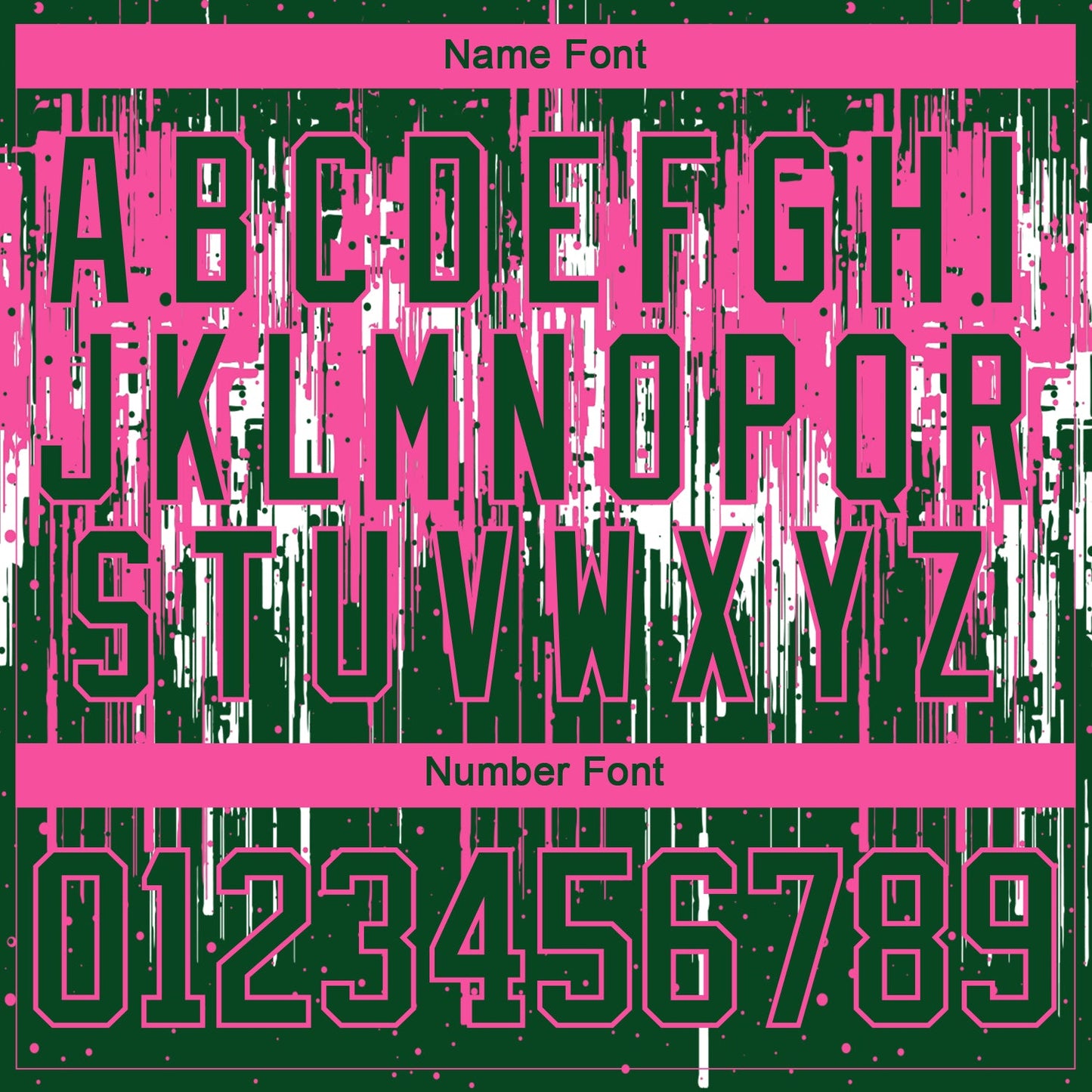 Custom Green Pink-White Dripping Splatter Pattern Hockey Lace Neck Jersey view 7