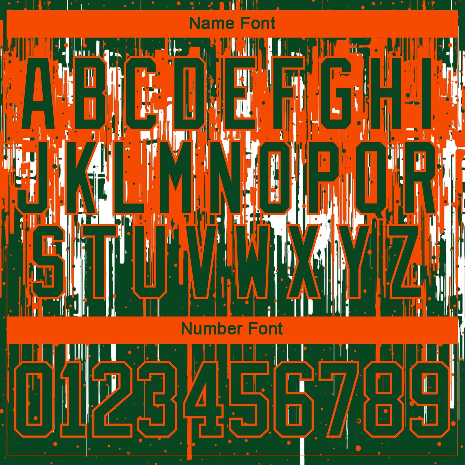 Custom Green Orange-White Dripping Splatter Pattern Hockey Lace Neck Jersey view 7