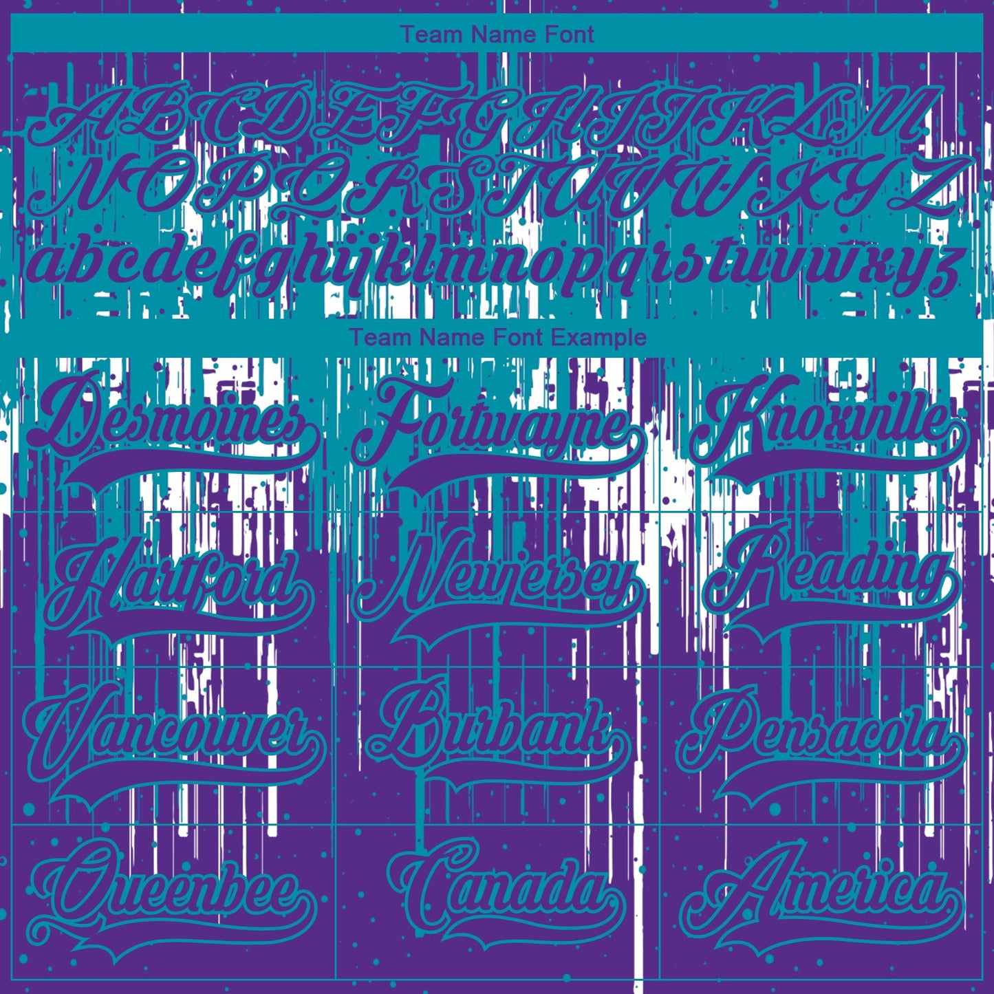 Custom Purple Teal-White Dripping Splatter Pattern Hockey Lace Neck Jersey view 6