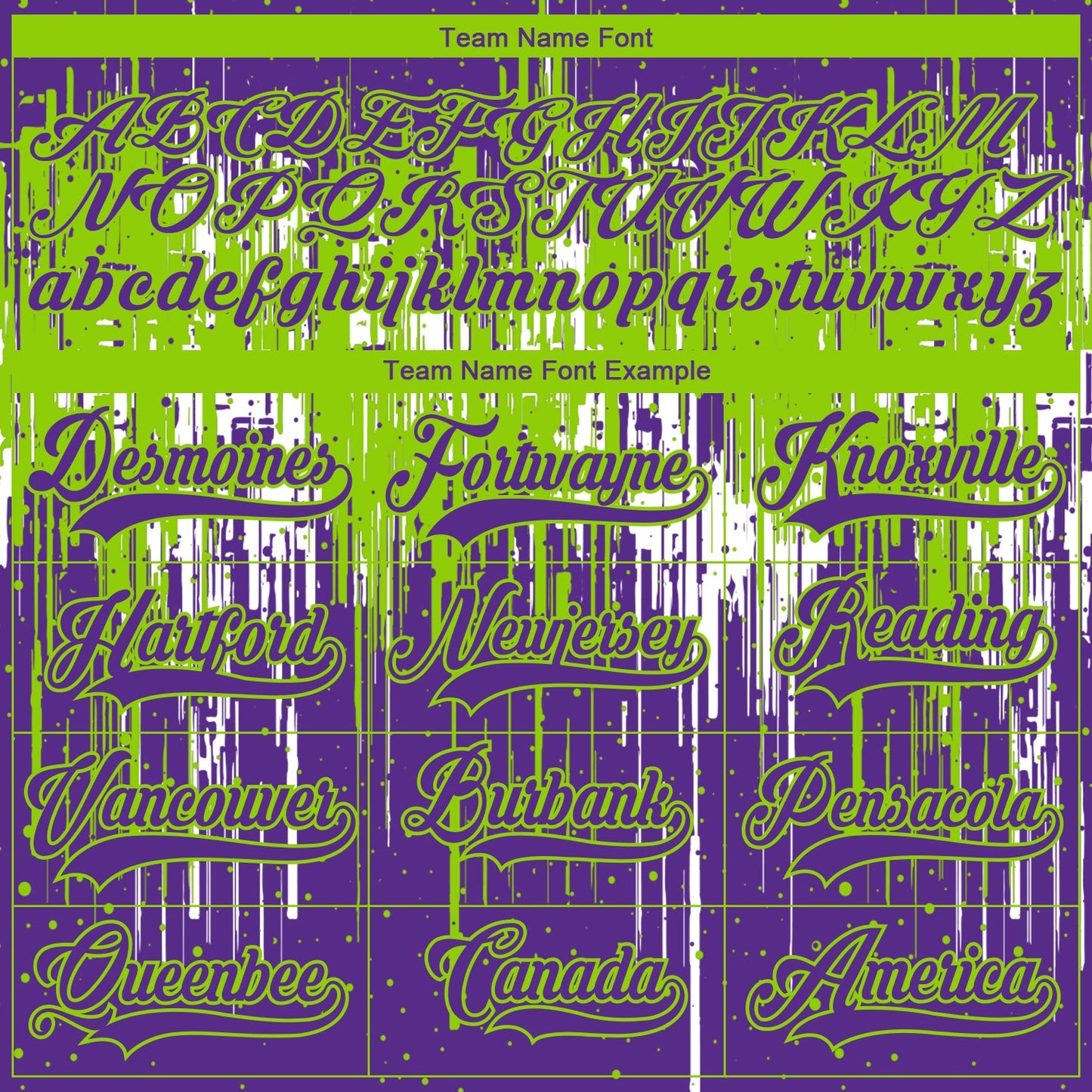 Custom Purple Neon Green-White Dripping Splatter Pattern Hockey Lace Neck Jersey view 6