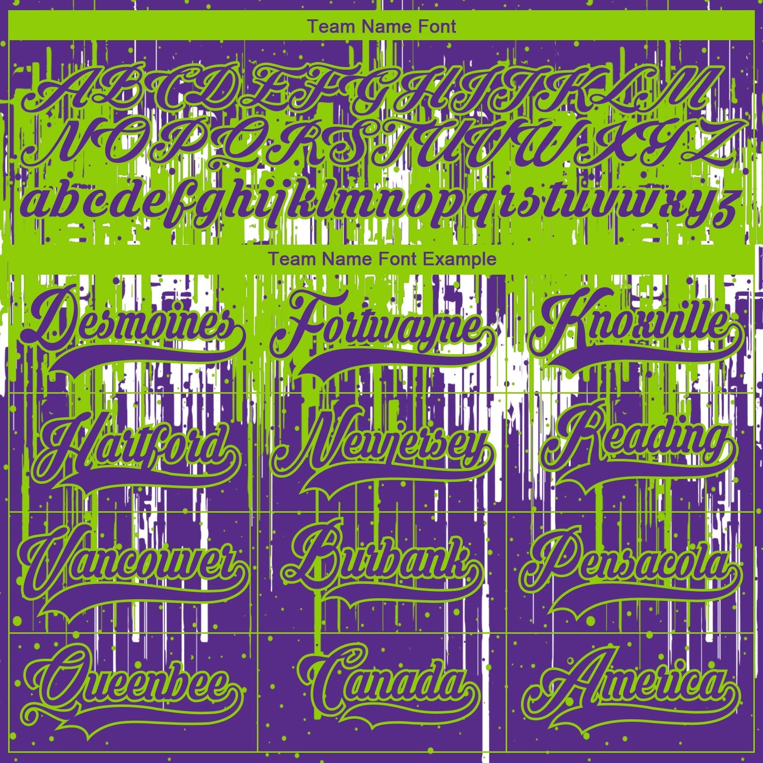Custom Purple Neon Green-White Dripping Splatter Pattern Hockey Lace Neck Jersey view 6