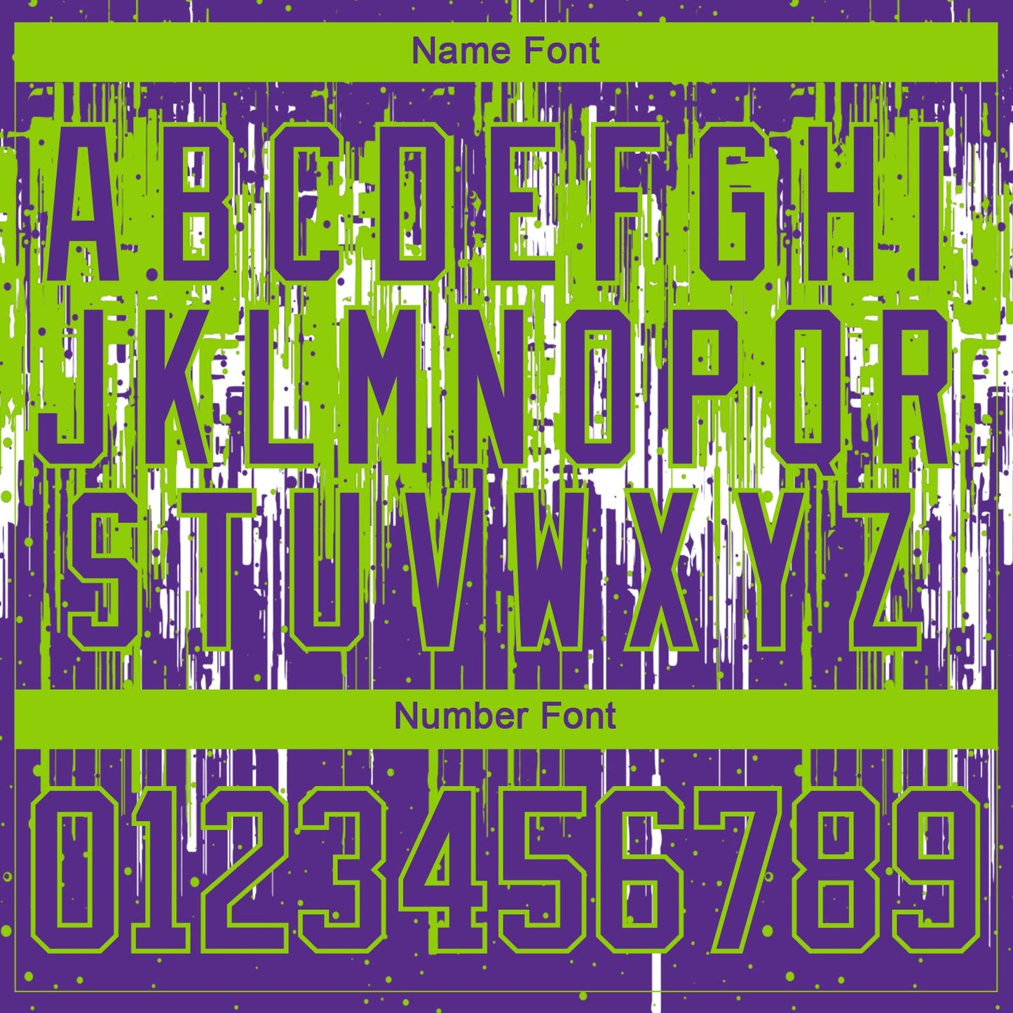 Custom Purple Neon Green-White Dripping Splatter Pattern Hockey Lace Neck Jersey view 7