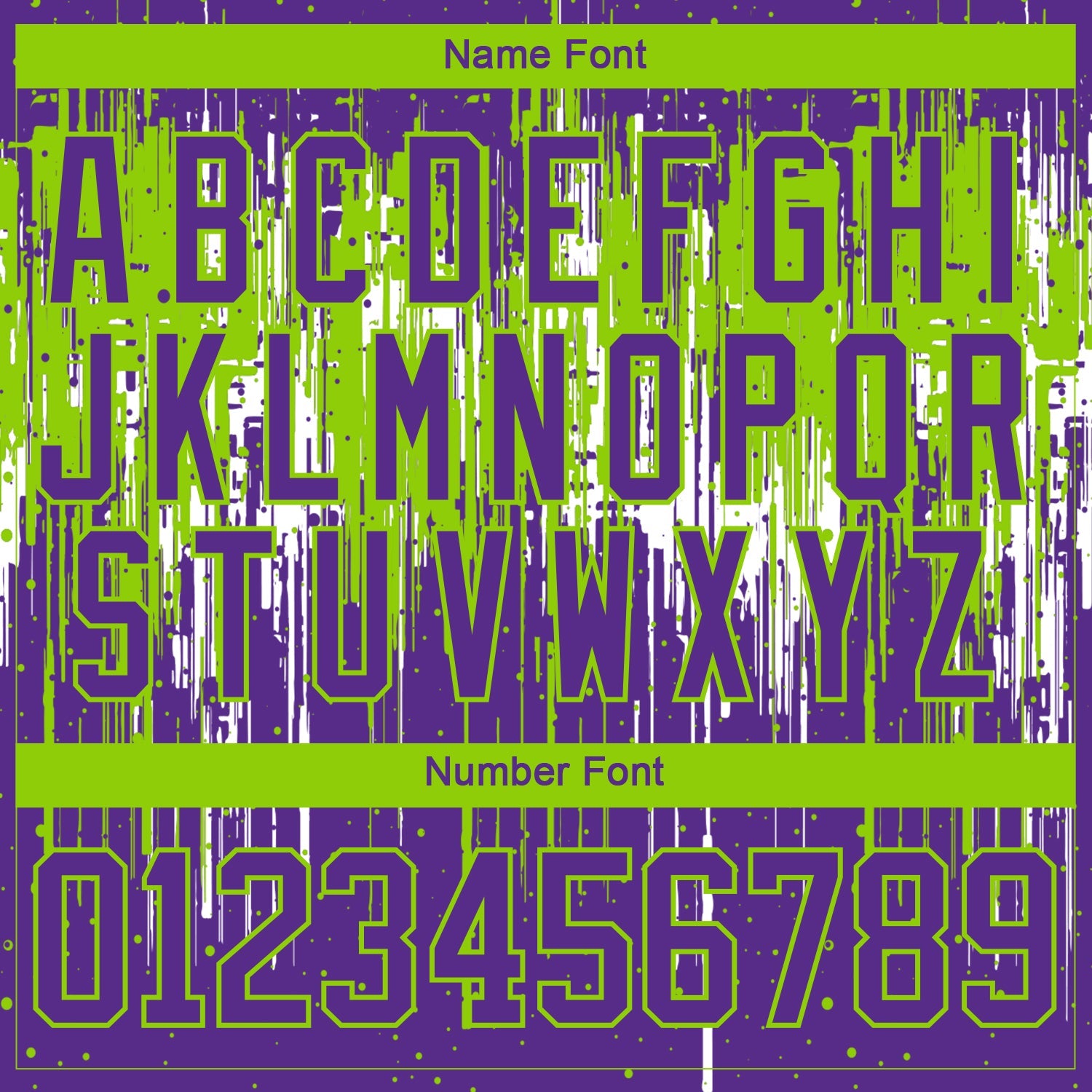 Custom Purple Neon Green-White Dripping Splatter Pattern Hockey Lace Neck Jersey view 7