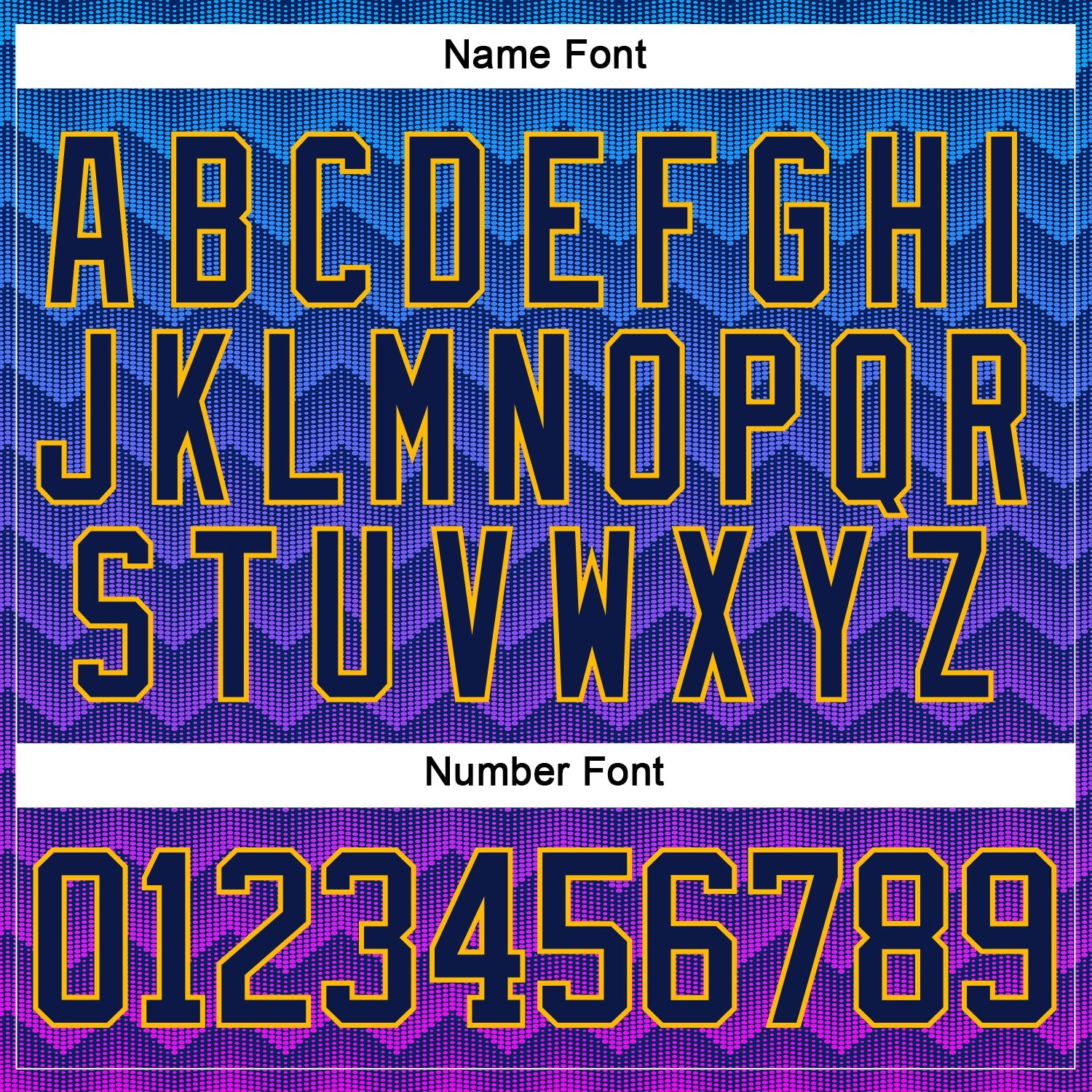 Custom Blue Navy Purple-Gold Abstract Gradient Halftone Pattern Hockey Lace Neck Jersey view 7
