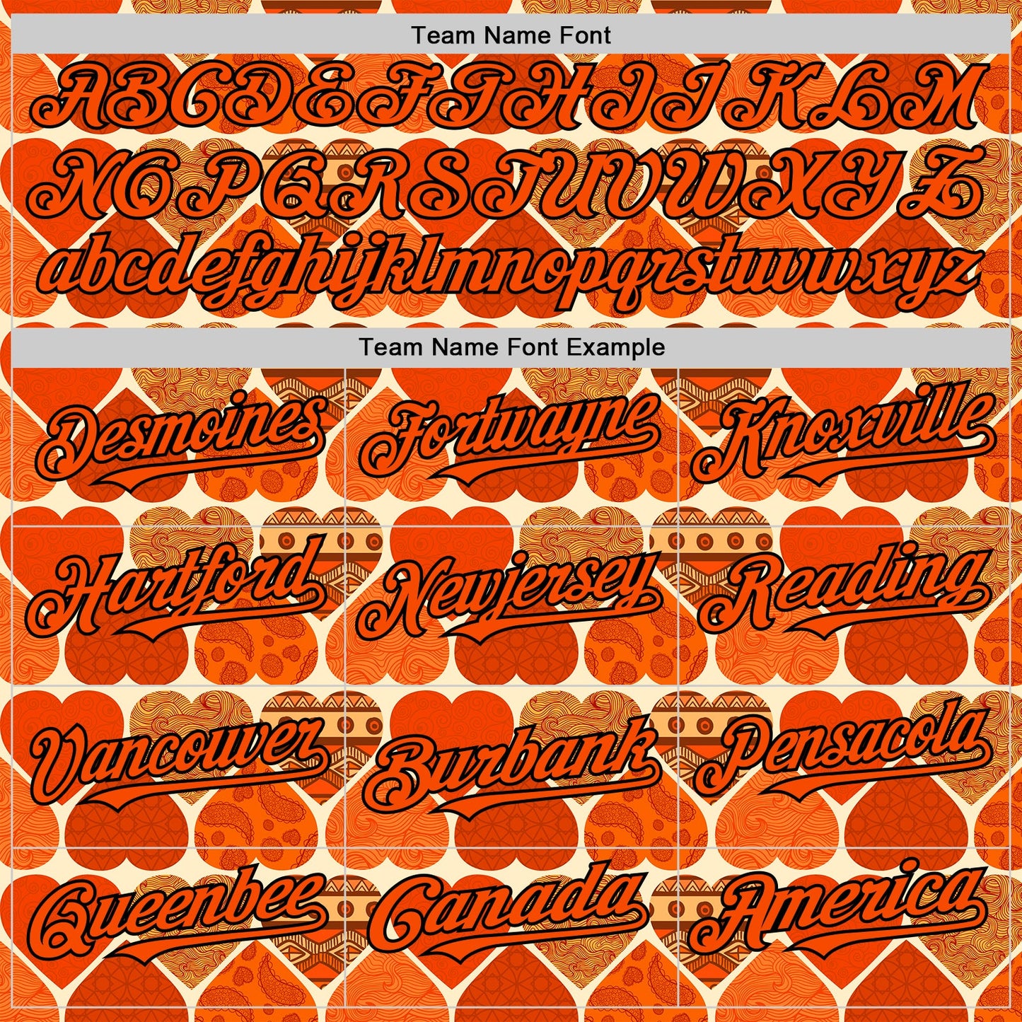 Custom Orange Cream-Black Valentine's Day Love Heart Authentic Baseball Jersey view 4
