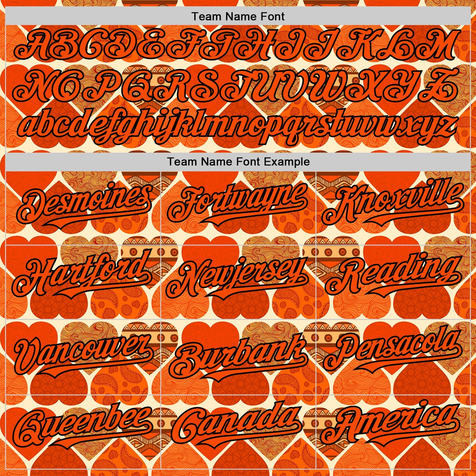 Custom Orange Cream-Black Valentine's Day Love Heart Authentic Baseball Jersey view 4